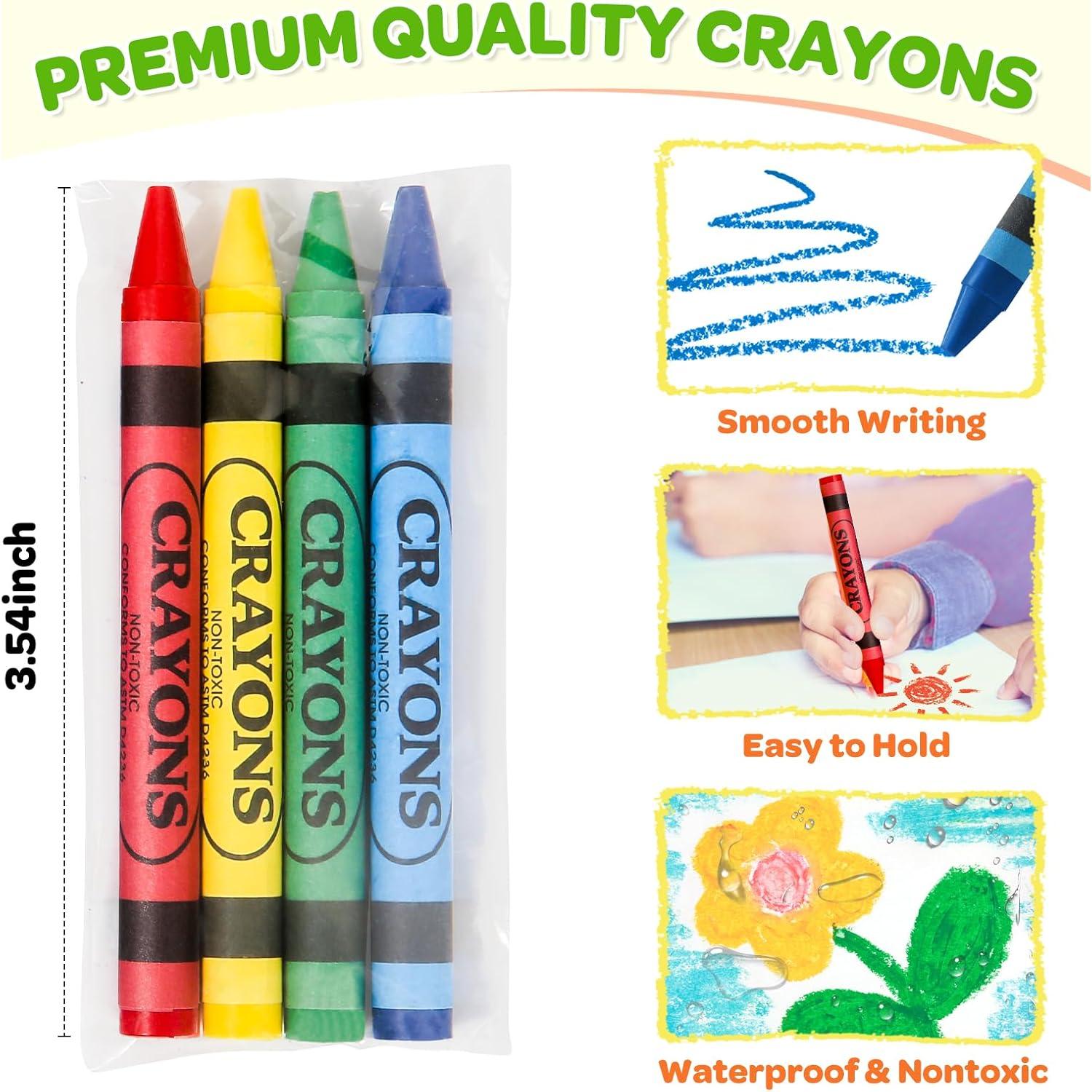50 Crayones Ellinjan Mini 4 Colores para Niños