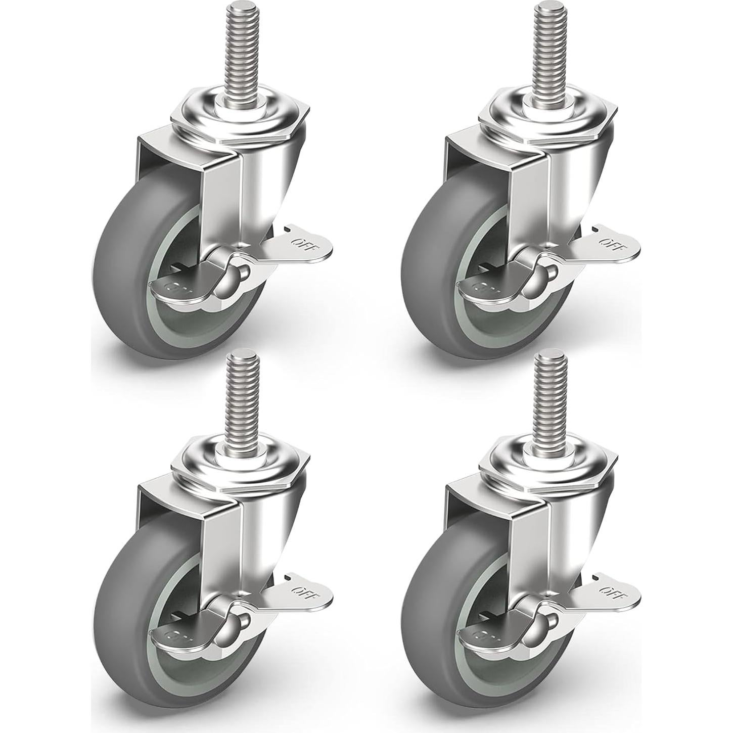 Ruedas Caster HOLKIE 7,62 cm con bloqueo, juego de 4