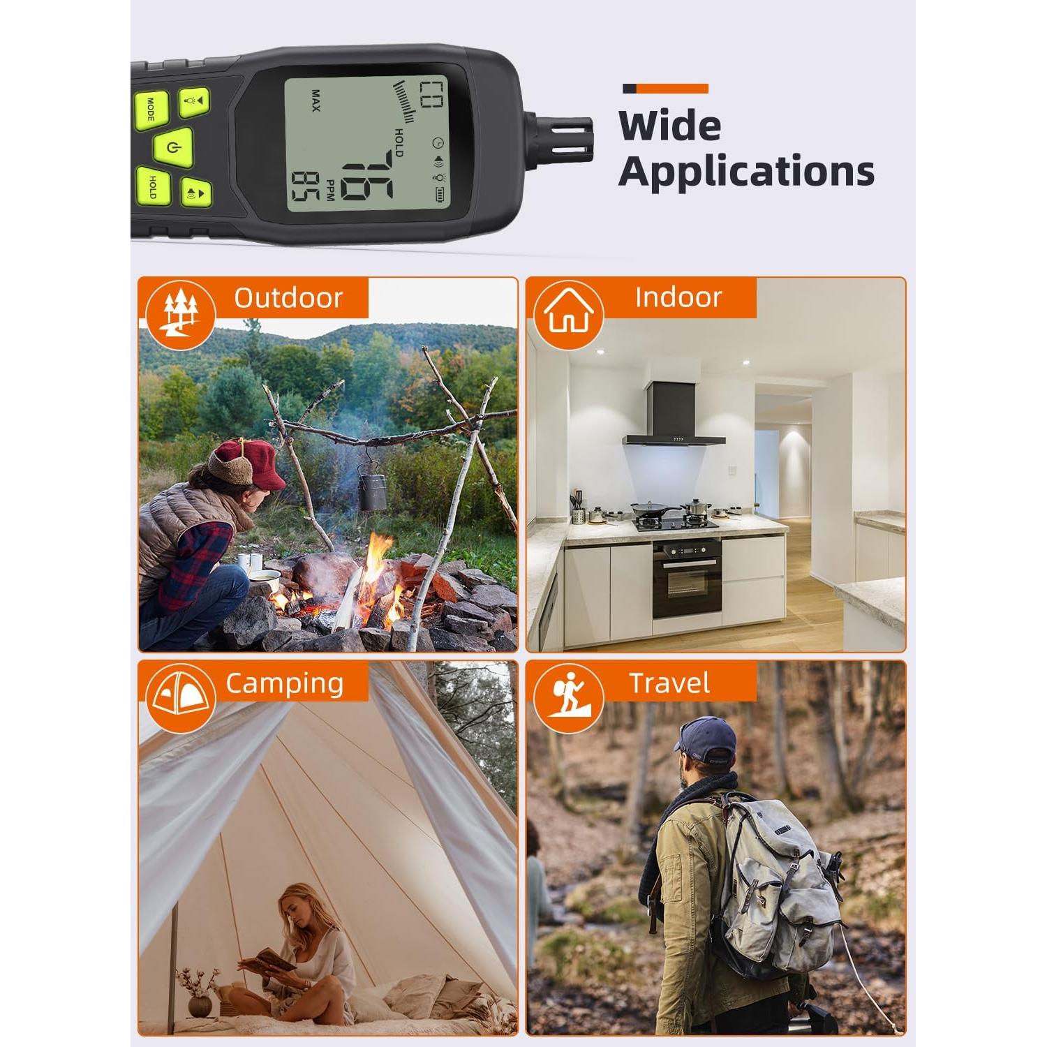 Detector de Monóxido de Carbono Tadeto TE026 Portátil 0-1000PPM