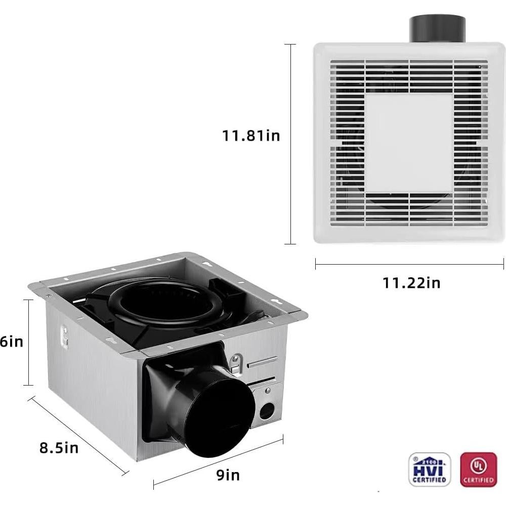 Ventilador de Baño Tech Drive 110 CFM con Luz LED 800LM