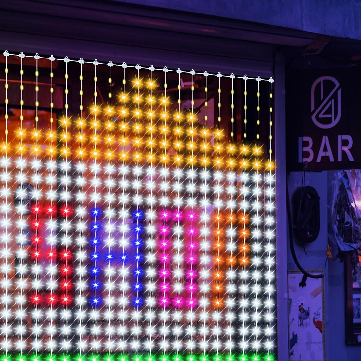 Luces de Cortina Inteligentes 400 LED 1.98x1.98m con APP