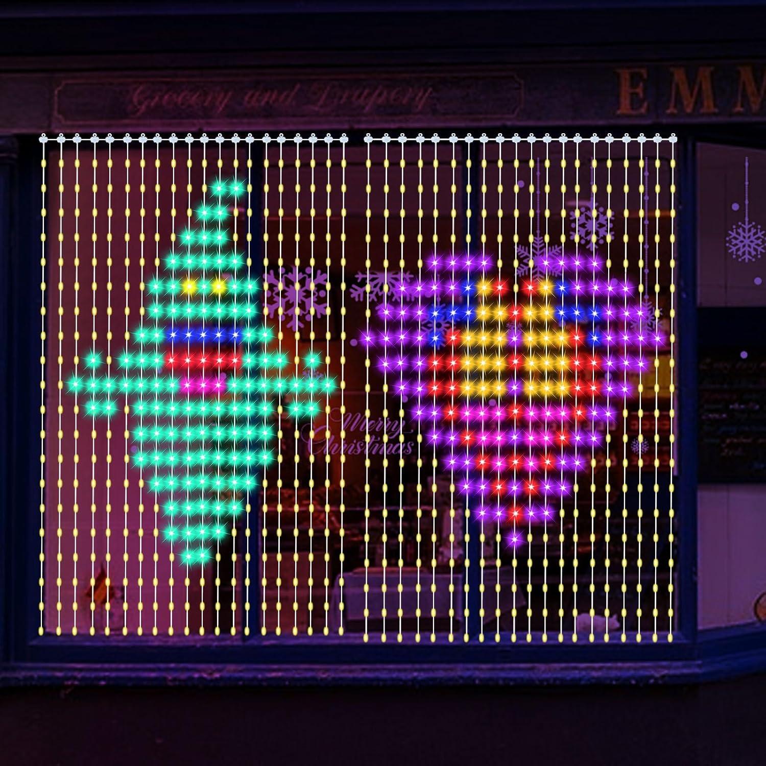 Luces de Cortina Inteligentes 400 LED 1.98x1.98m con APP