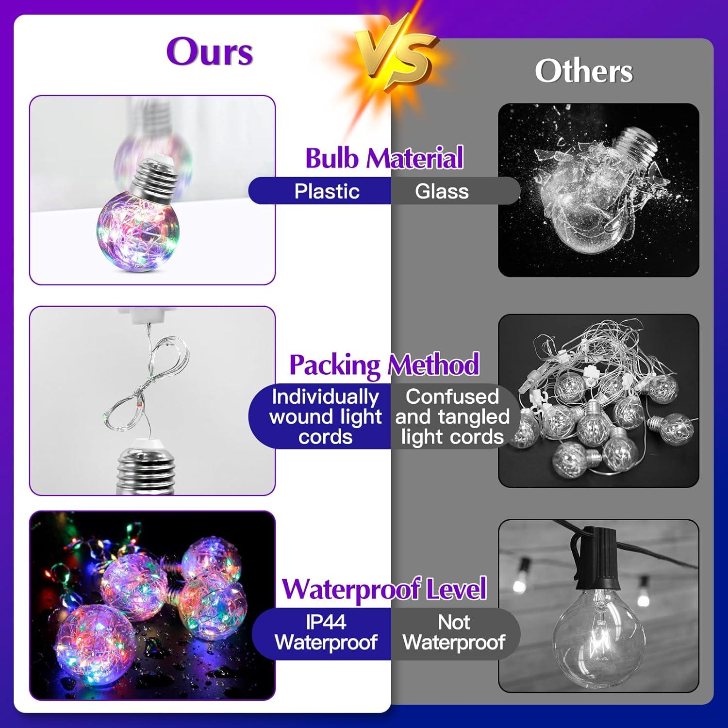 Luces de Cortina Multicolor LitHome 240 LED 3x0.9m Control Remoto