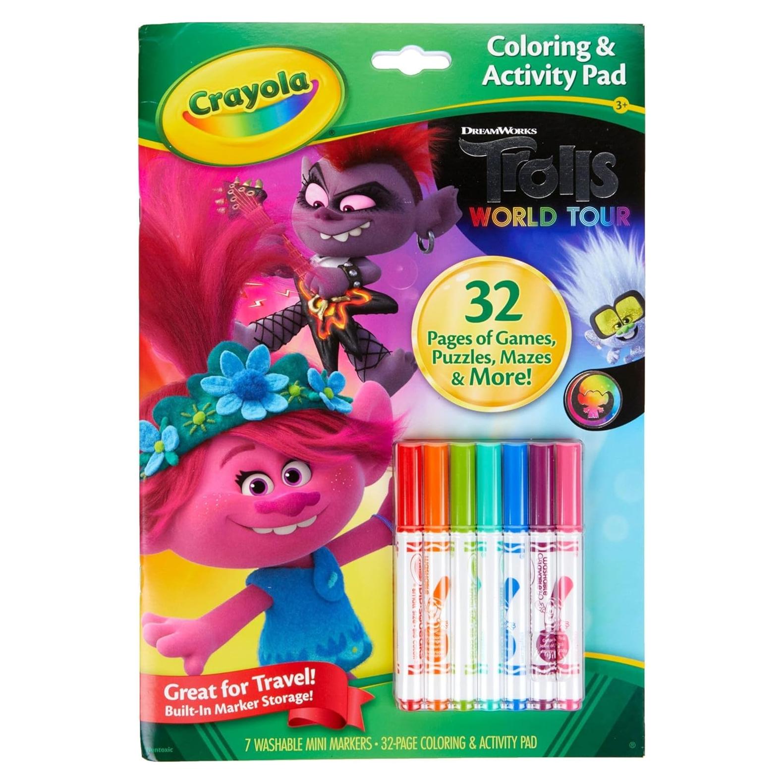 Set de Colorear Crayola Trolls World Tour 32 Páginas y 7 Marcadores