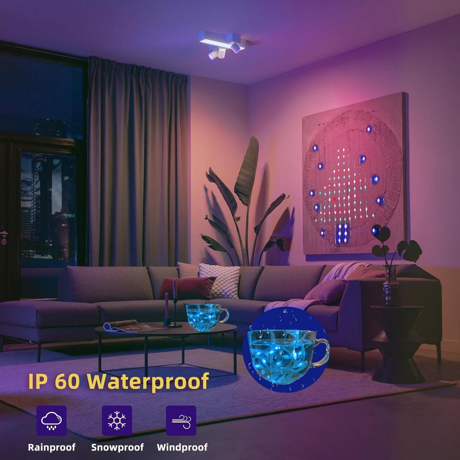 Luces de Cortina Inteligente QINER 2x2m 400 LEDs IP65 Decoración