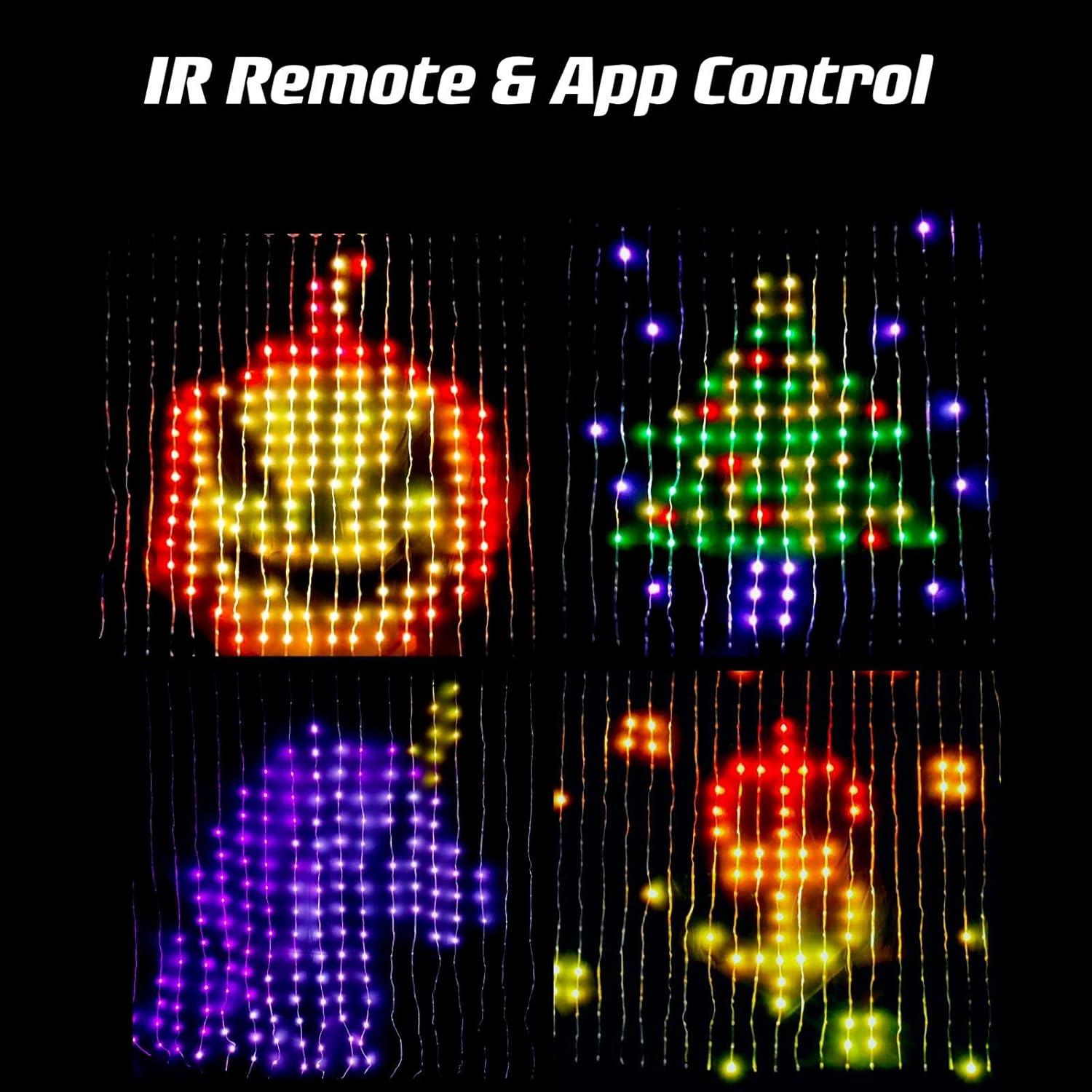 Luces de Cortina Inteligente QINER 2x2m 400 LEDs IP65 Decoración