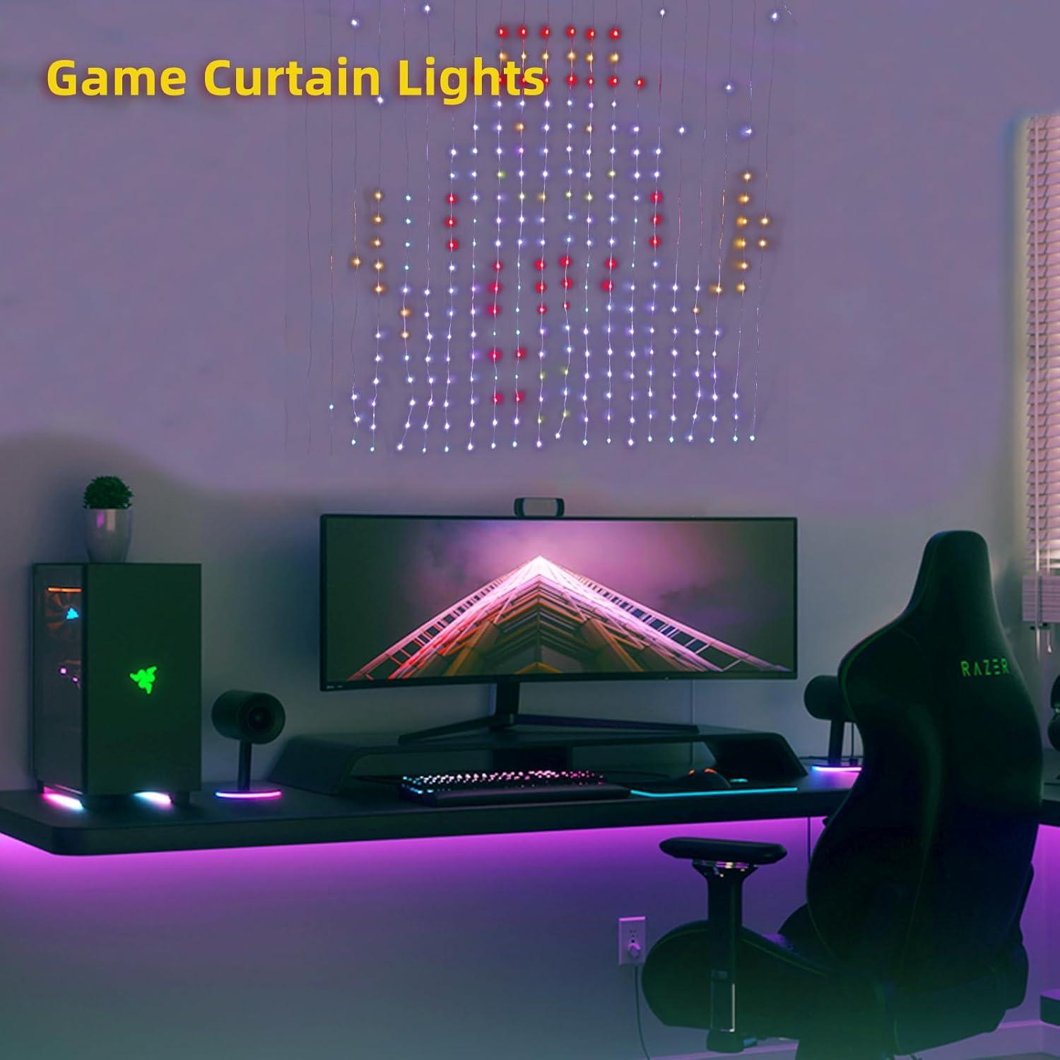 Luces de Cortina Inteligente QINER 2x2m 400 LEDs IP65 Decoración