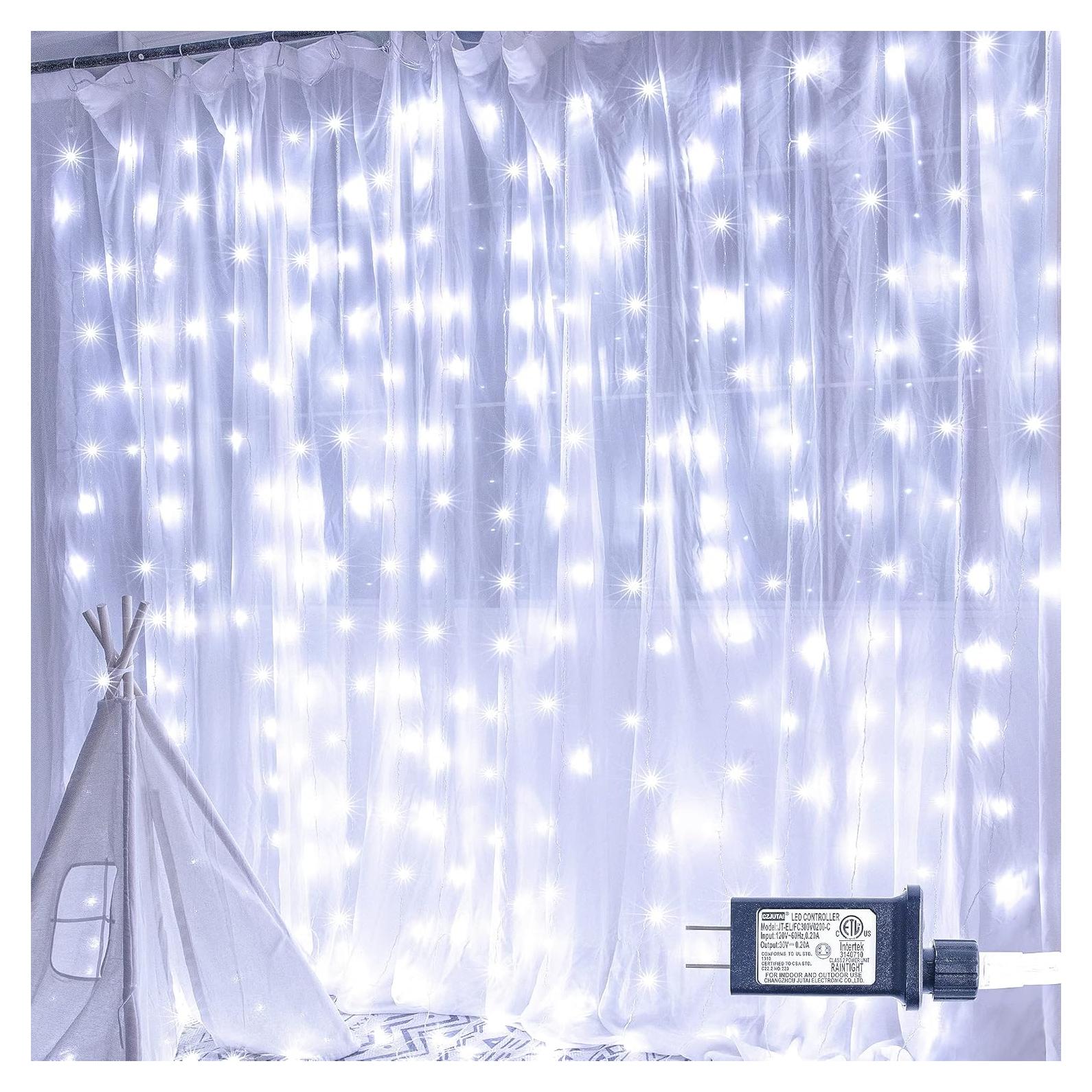 Luces de Cortina LED Oopswow 304L 3m x 3m 8 Modos Blancas