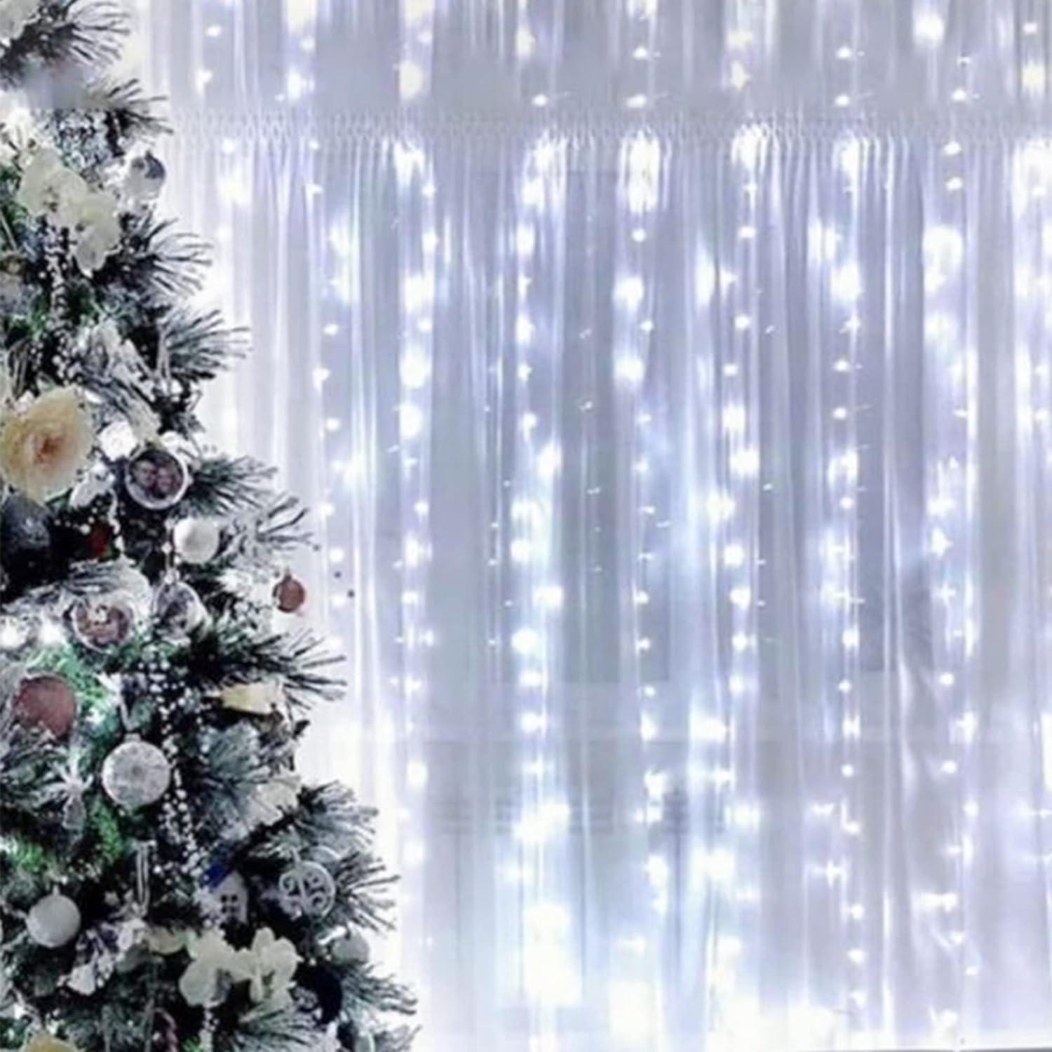 Luces de Cortina LED Oopswow 304L 3m x 3m 8 Modos Blancas