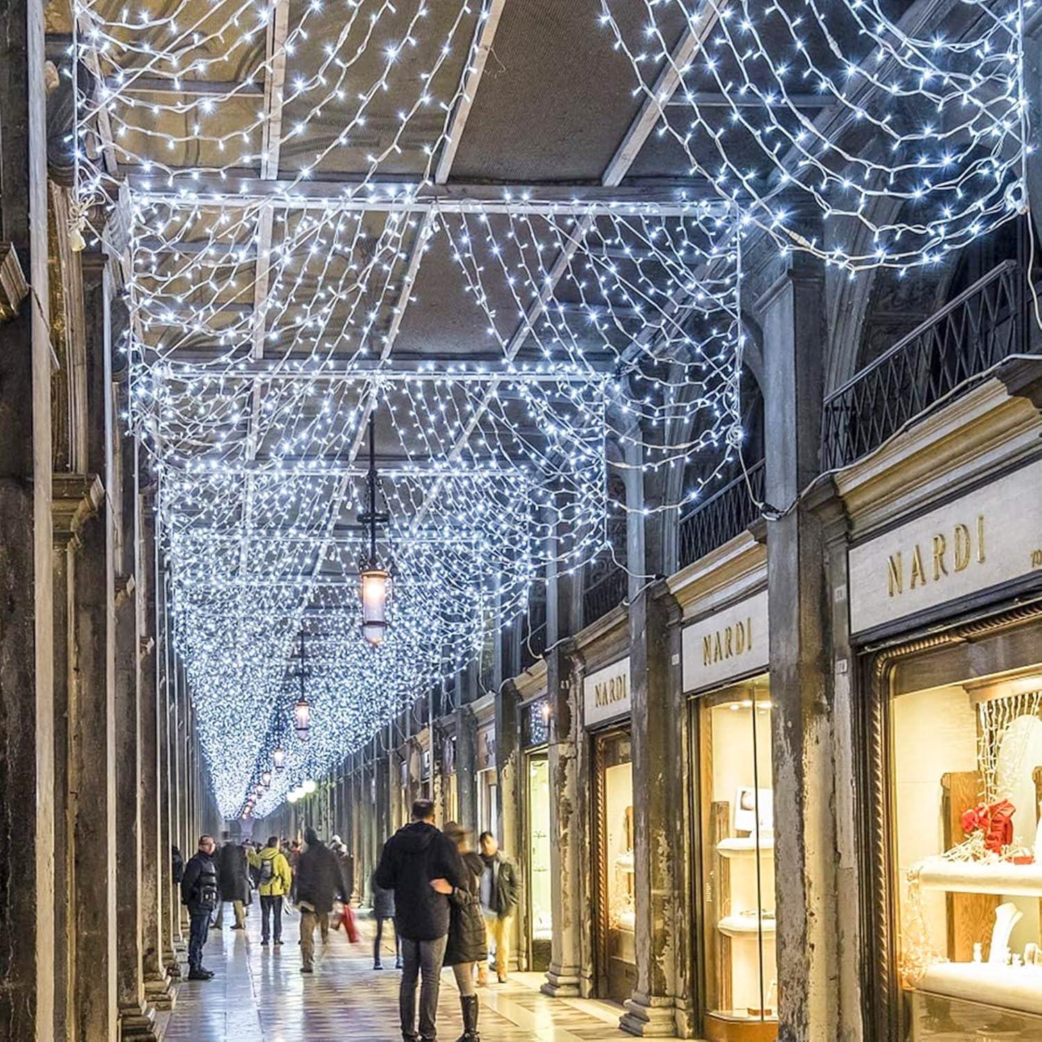 Luces de Cortina LED Oopswow 304L 3m x 3m 8 Modos Blancas