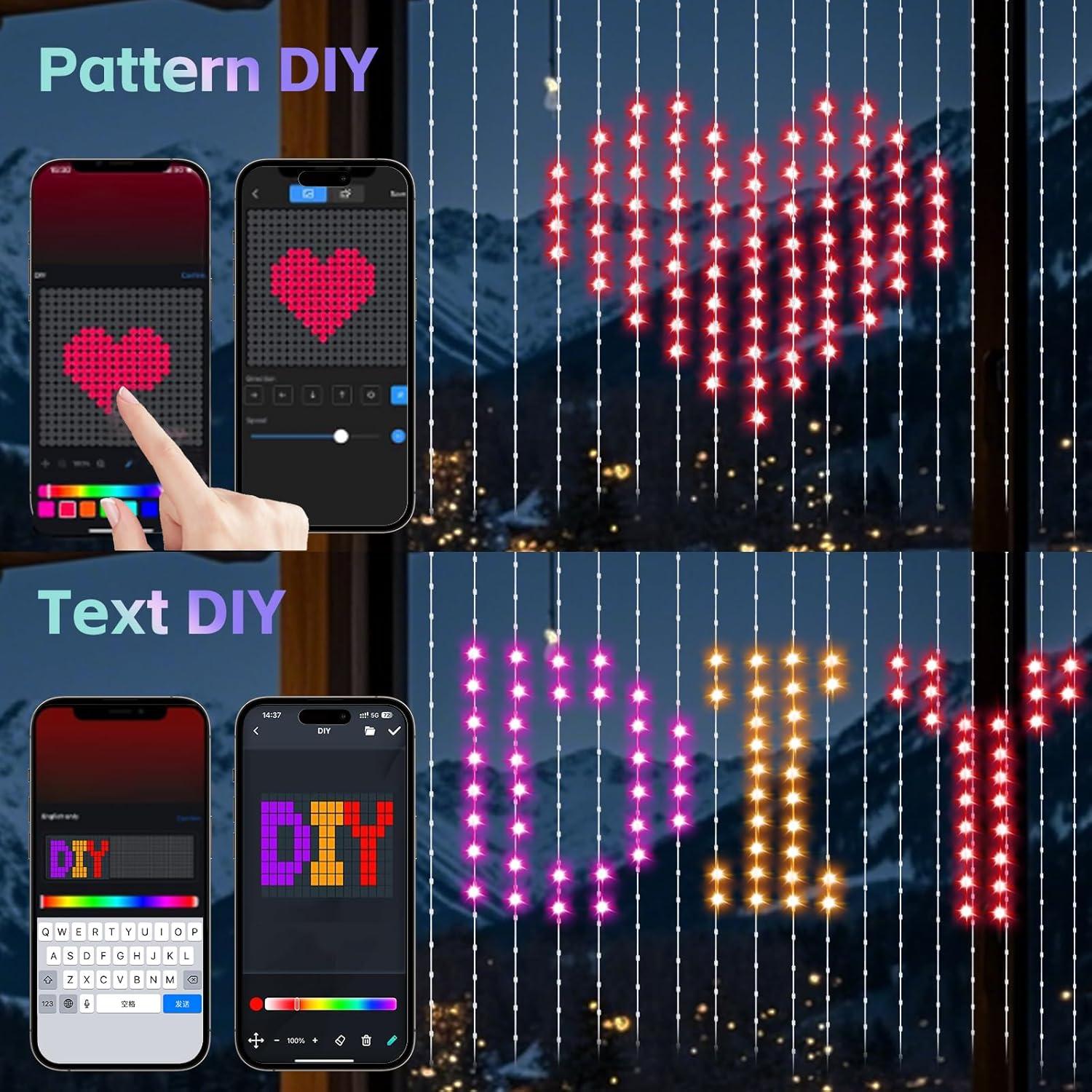 Luces de Cortina Inteligentes Afirst 540 LED RGB Control Remoto