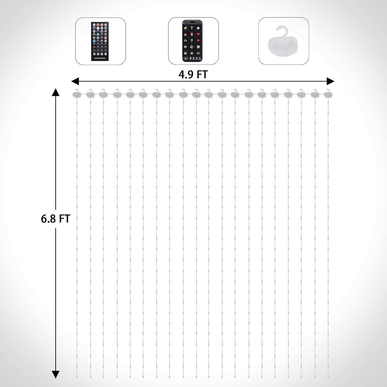 Luces de Cortina Inteligentes Afirst 540 LED RGB Control Remoto