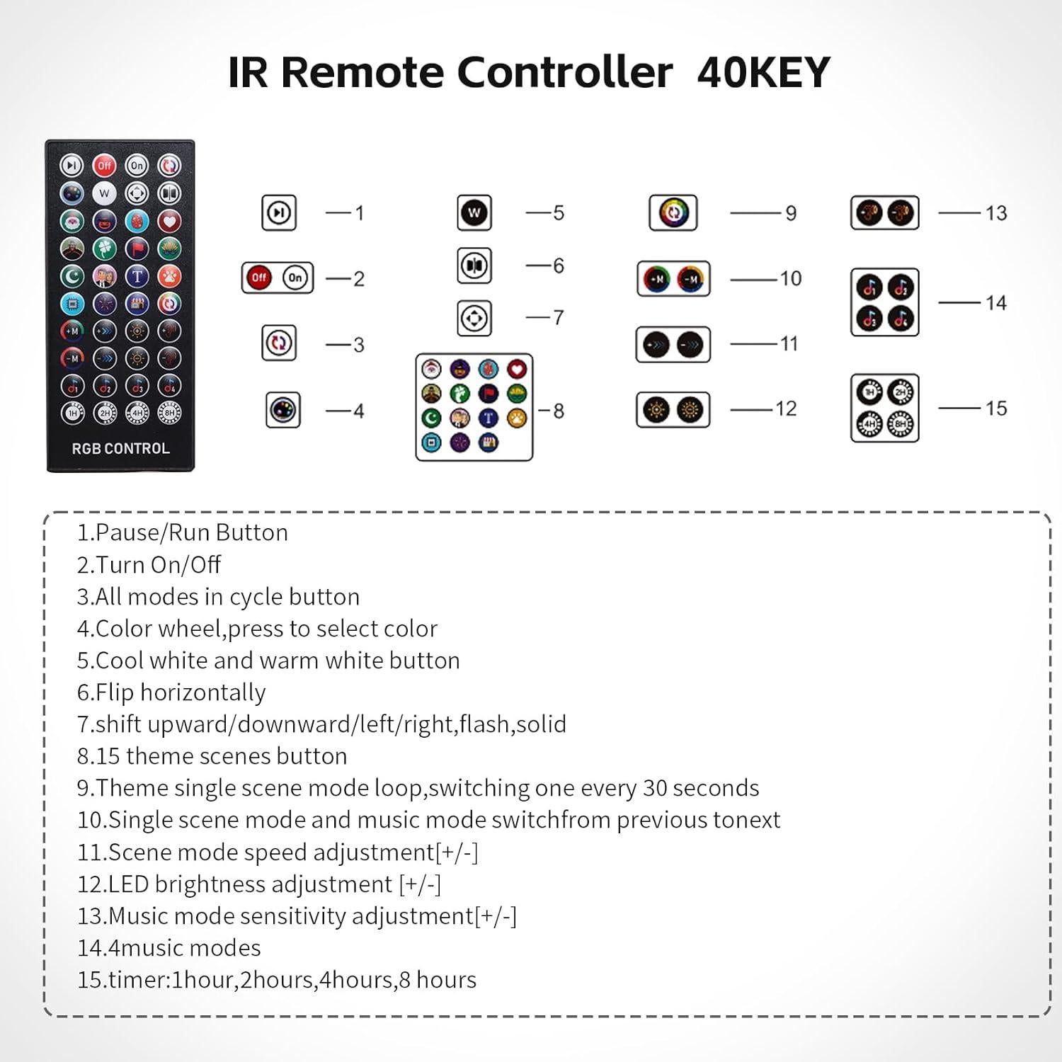 Luces de Cortina Inteligentes Afirst 540 LED RGB Control Remoto