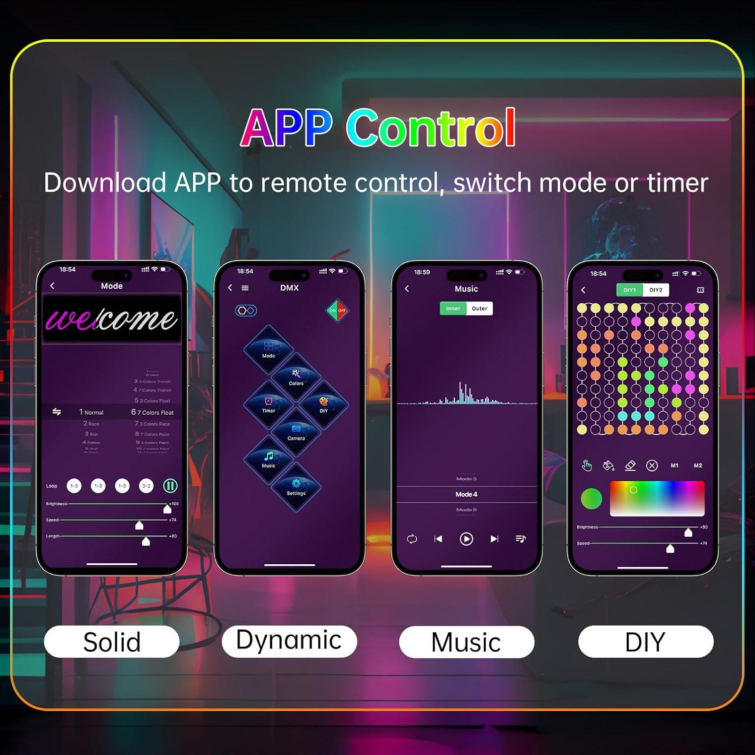 Tira LED Neón RGB 1.0m WS2812B IP67 Control APP