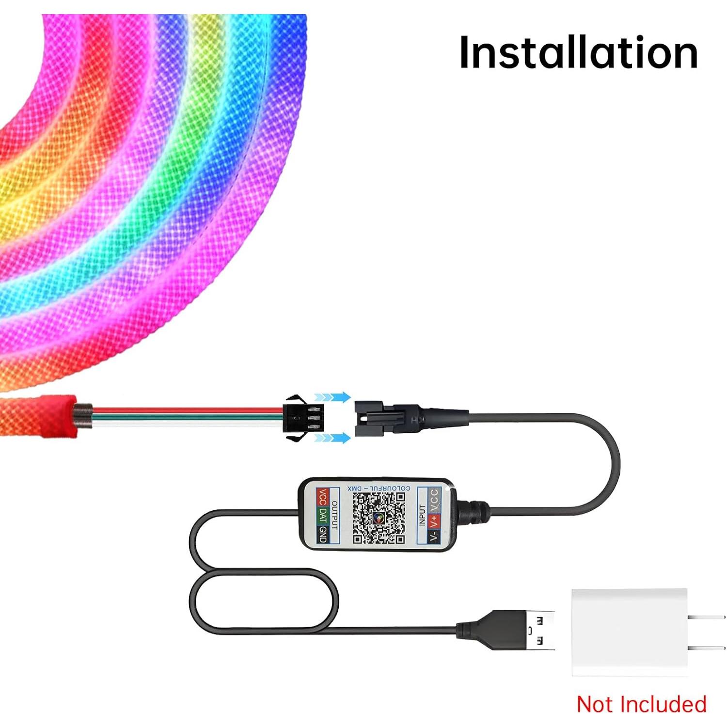 Tira LED Neón RGB 1.0m WS2812B IP67 Control APP