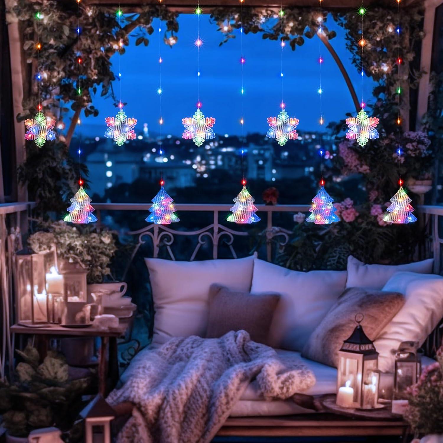 Luces de Ventana de Navidad 2M 160 LED BLOOMWIN RGB USB