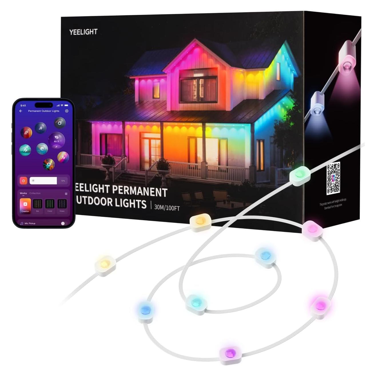 Luz de Cadena Exterior Inteligente Yeelight 150 Pies RGB IP67