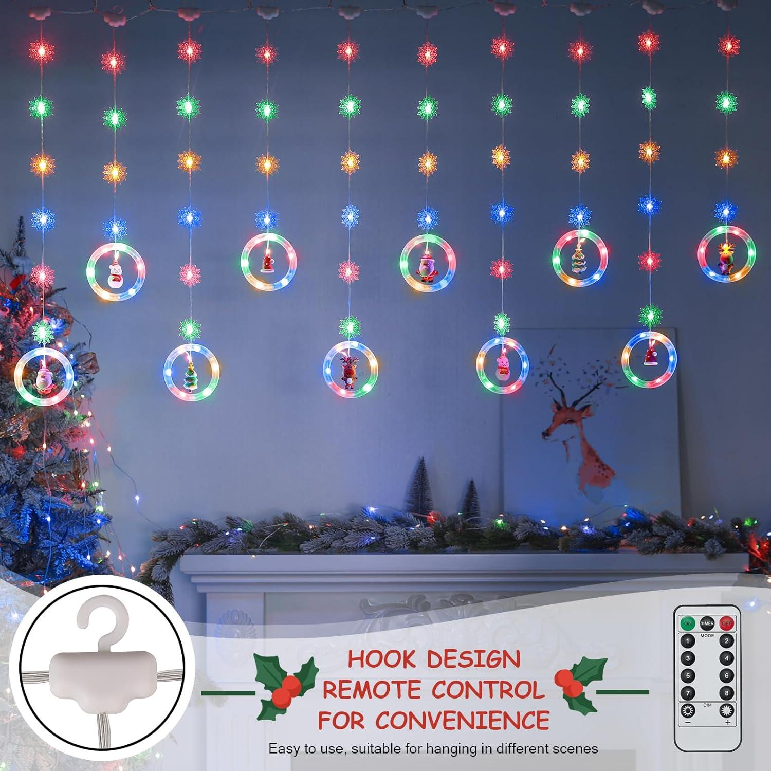 Luces de Ventana de Navidad BLOOMWIN 120 LED RGB 3M Decoración