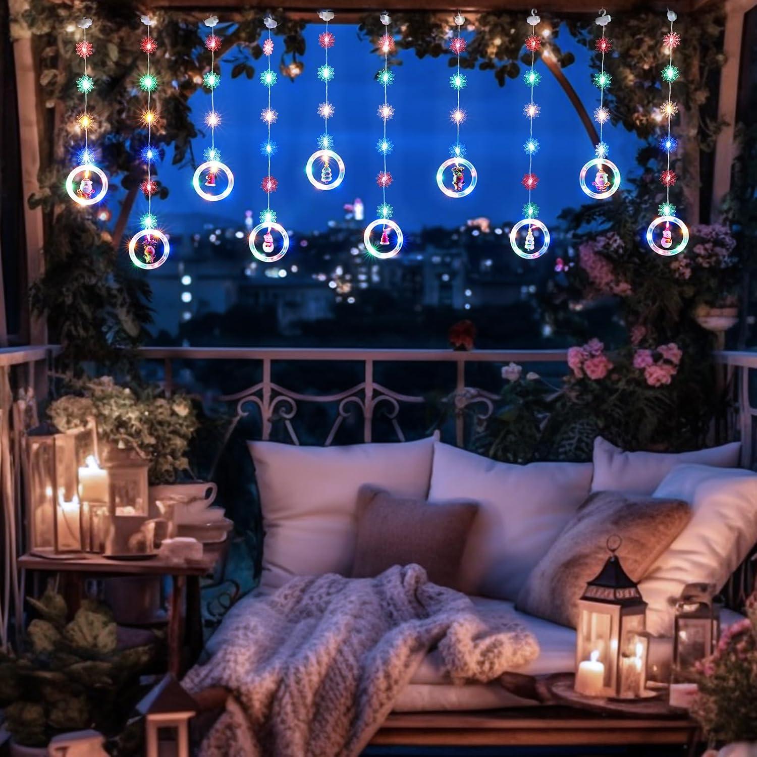 Luces de Ventana de Navidad BLOOMWIN 120 LED RGB 3M Decoración