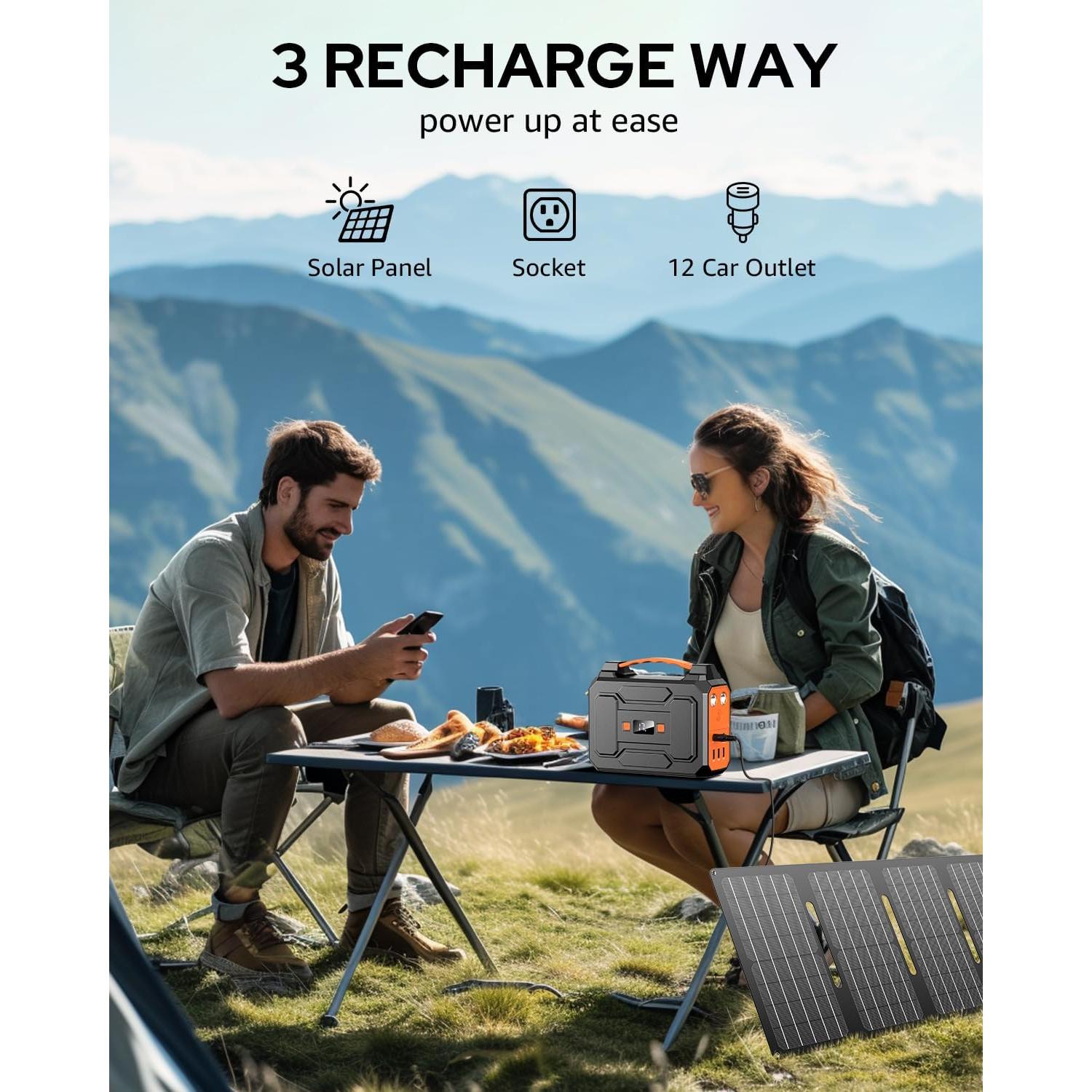 Banco de Energía Solar Apowking 146Wh 100W Portátil