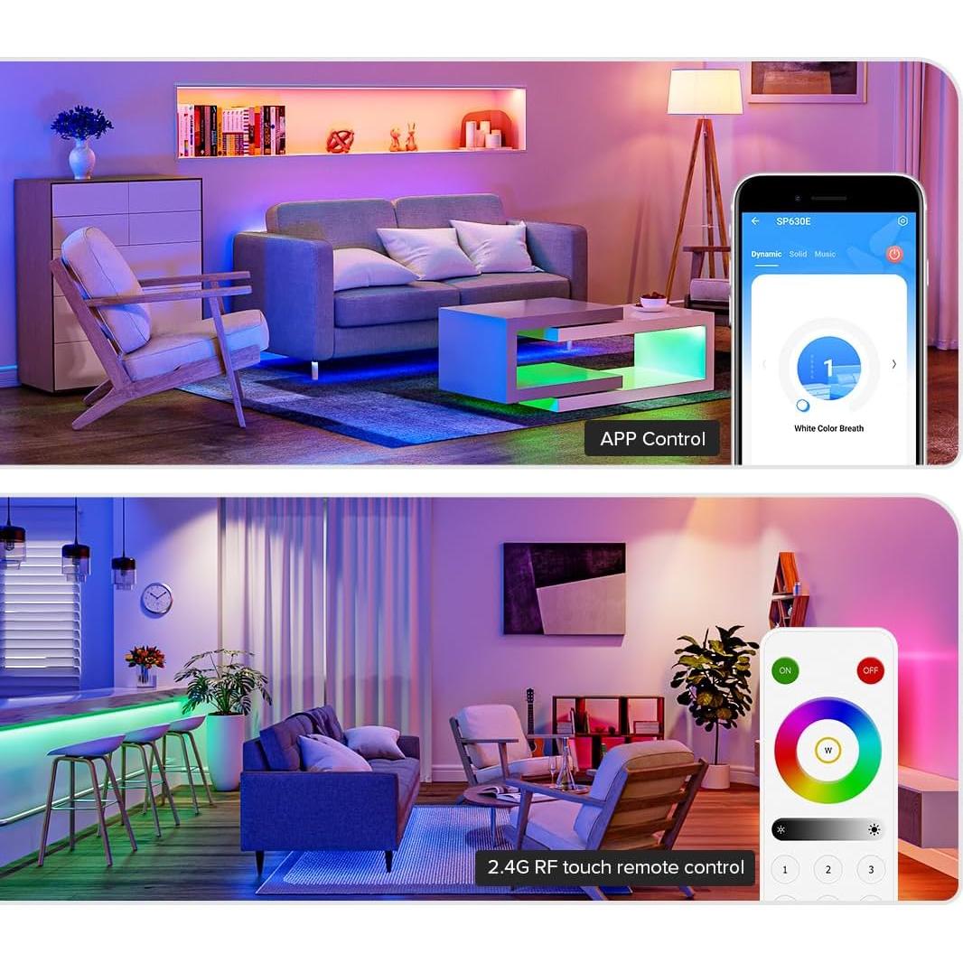 Tira LED RGB 5M BTF-LIGHTING WS2812B IP67 Control Remoto