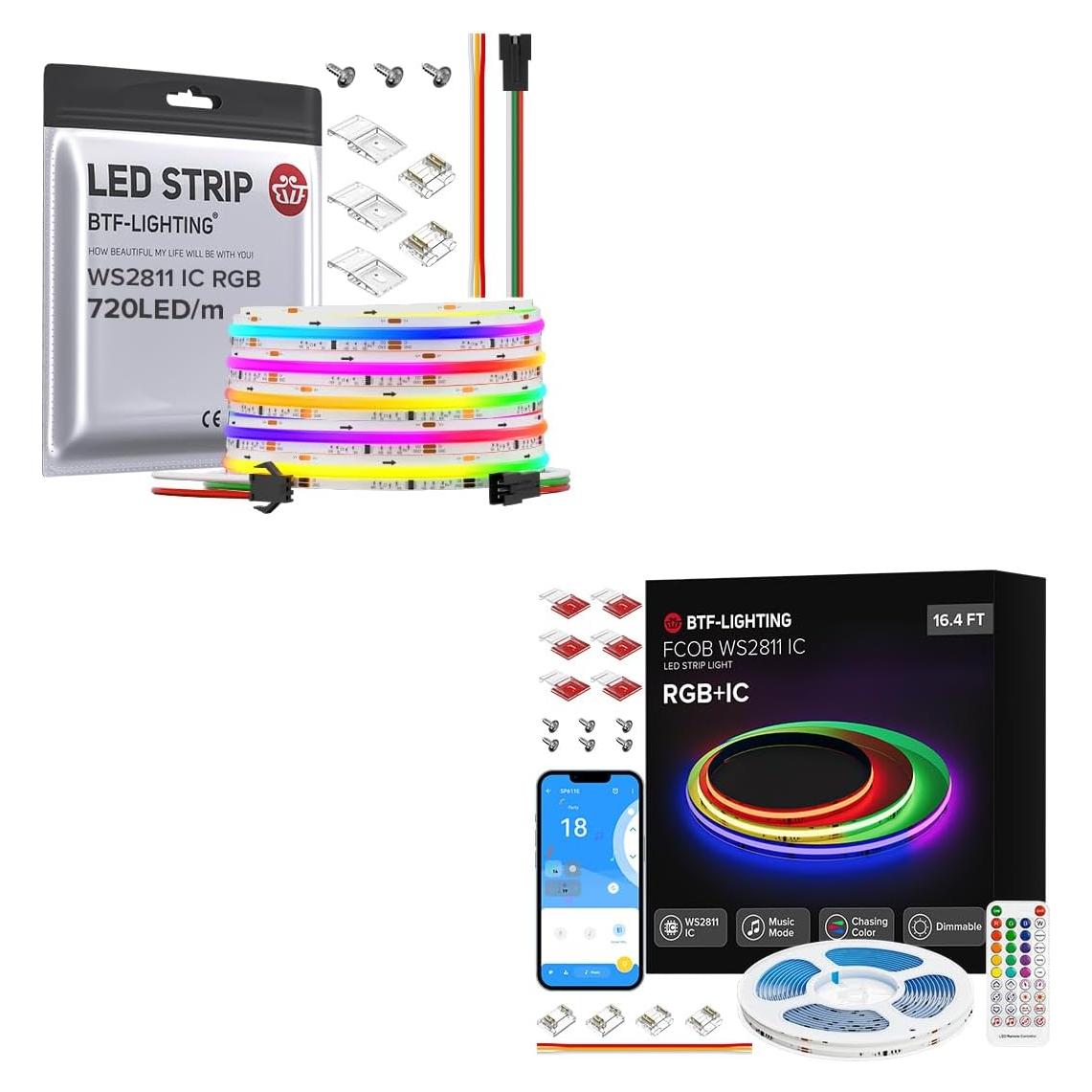 Tira LED RGB direccionable BTF-LIGHTING FCOB 5m 720LED/m