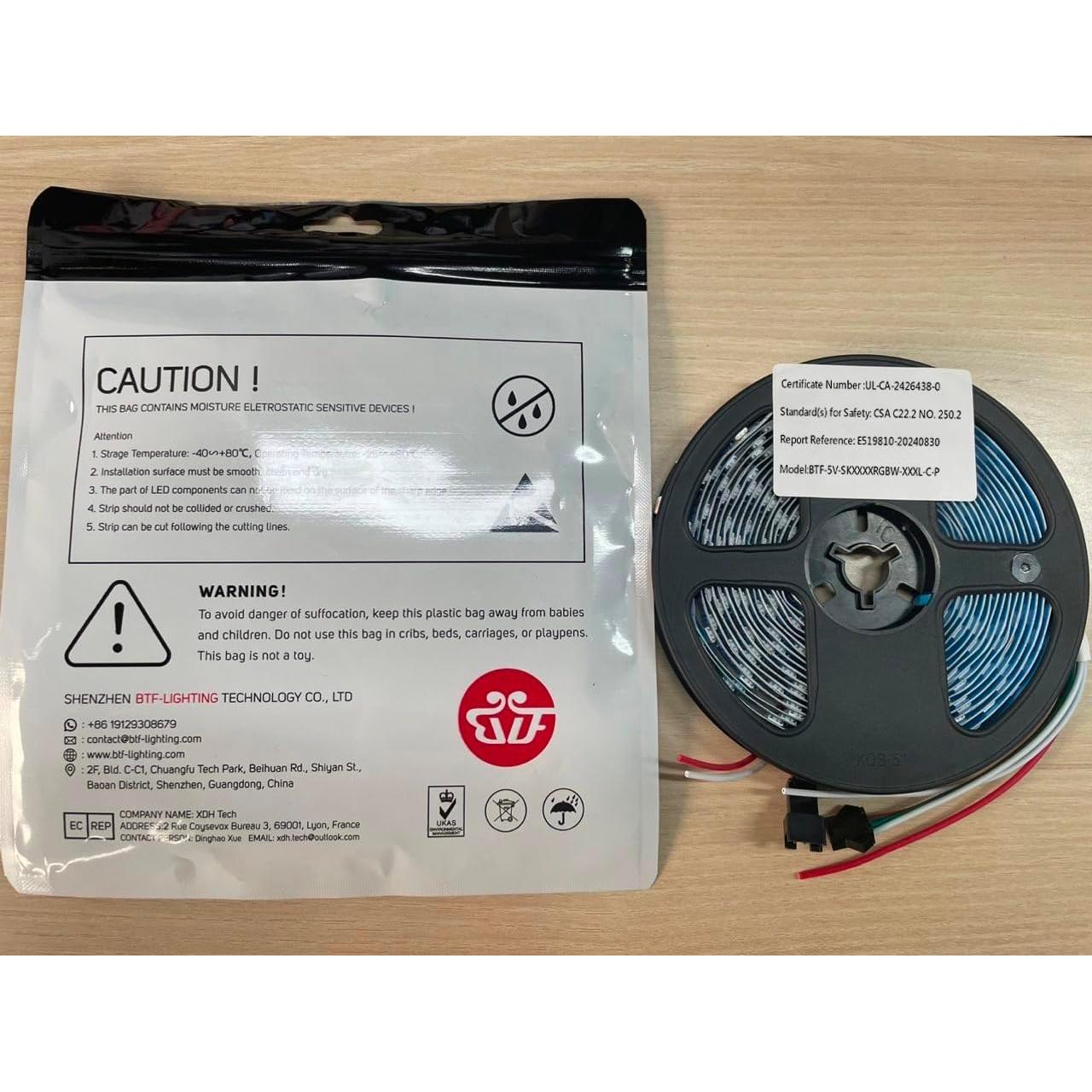 Tira LED RGBW BTF-LIGHTING SK6812 5m IP67 300 LEDs