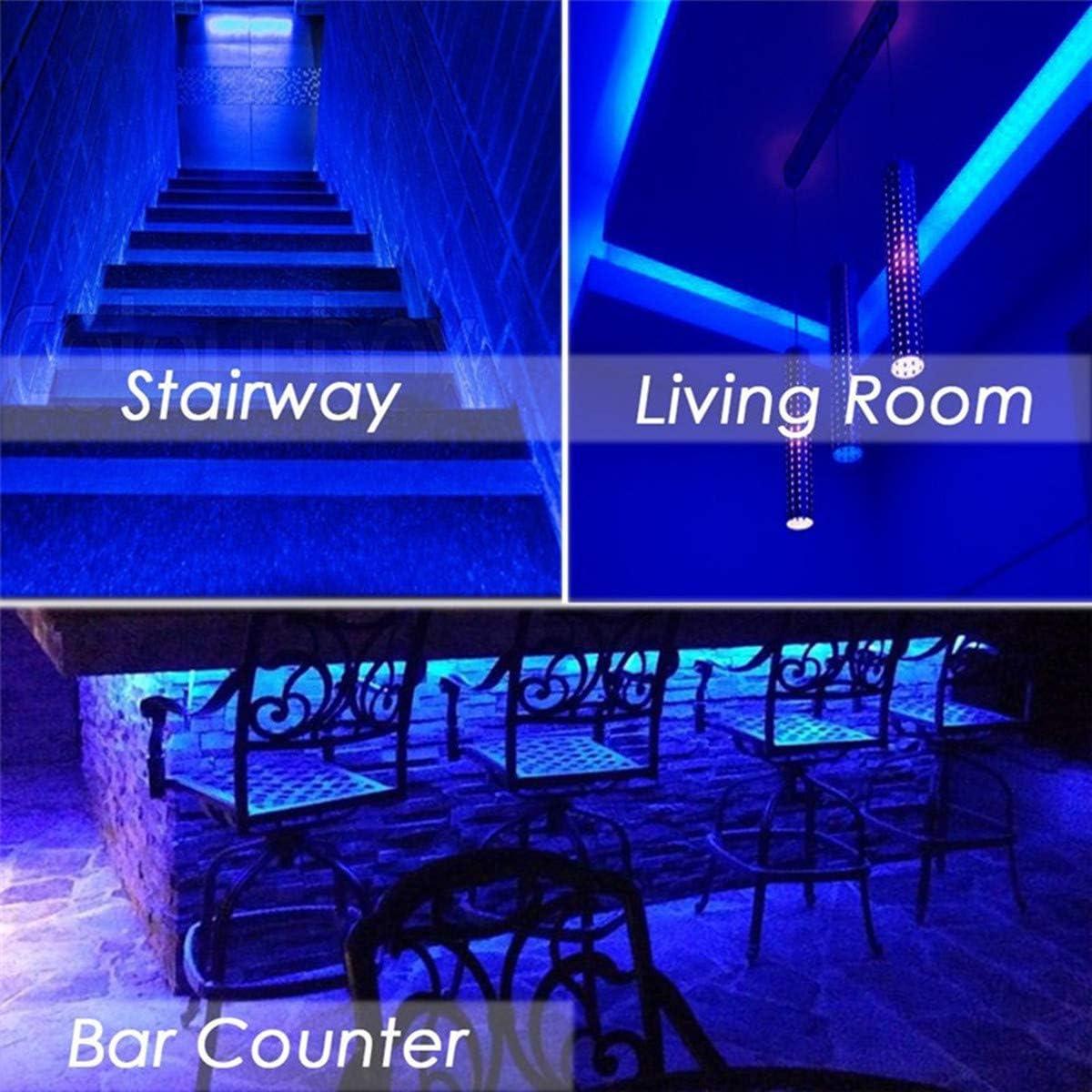 Tira de luces LED Echosari azul impermeable 90 LEDs 5m con control remoto