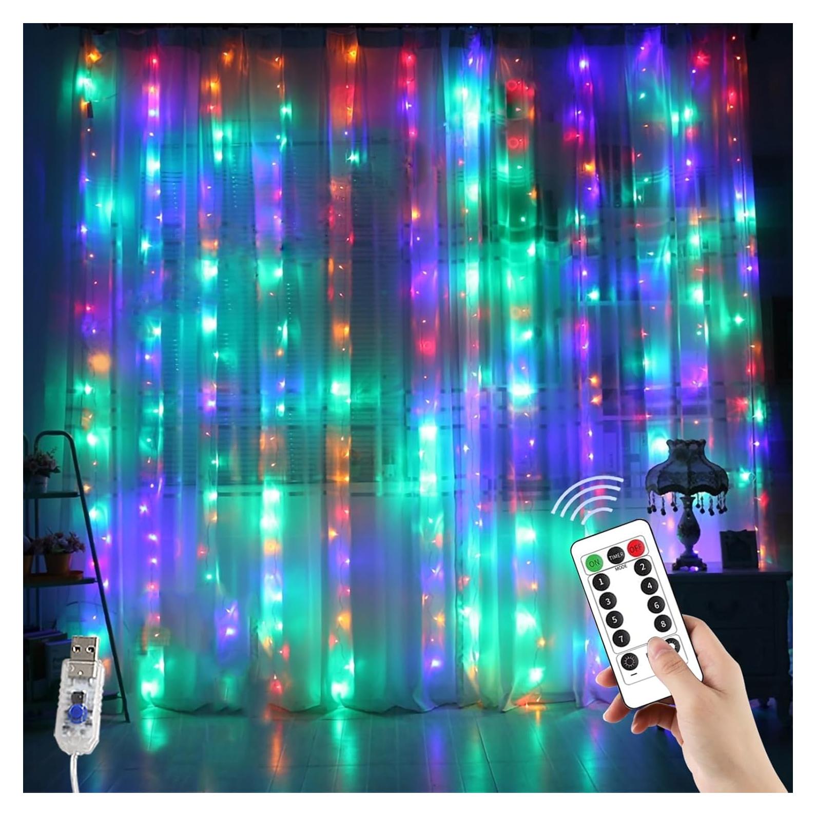 Cortina de Luces LED YEOLEH 2.4x1.8m USB Multicolor IP64