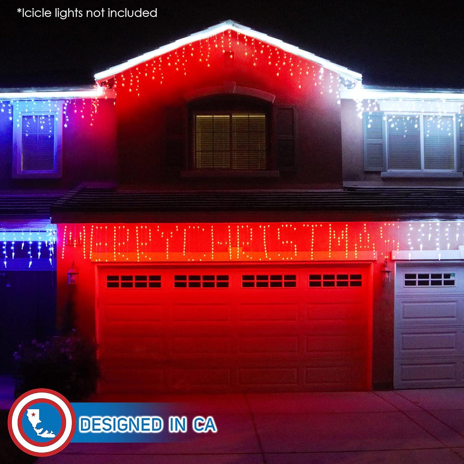 Luces LED de Cortina Feliz Navidad Russell Decor 5.49m RGB