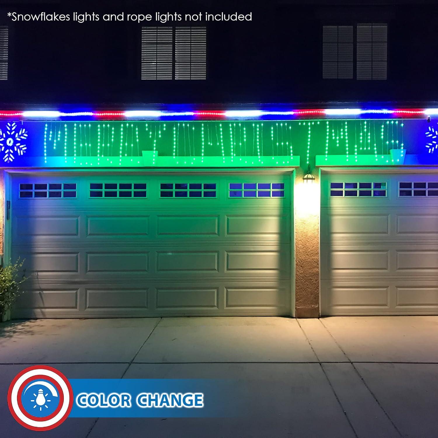 Luces LED de Cortina Feliz Navidad Russell Decor 5.49m RGB