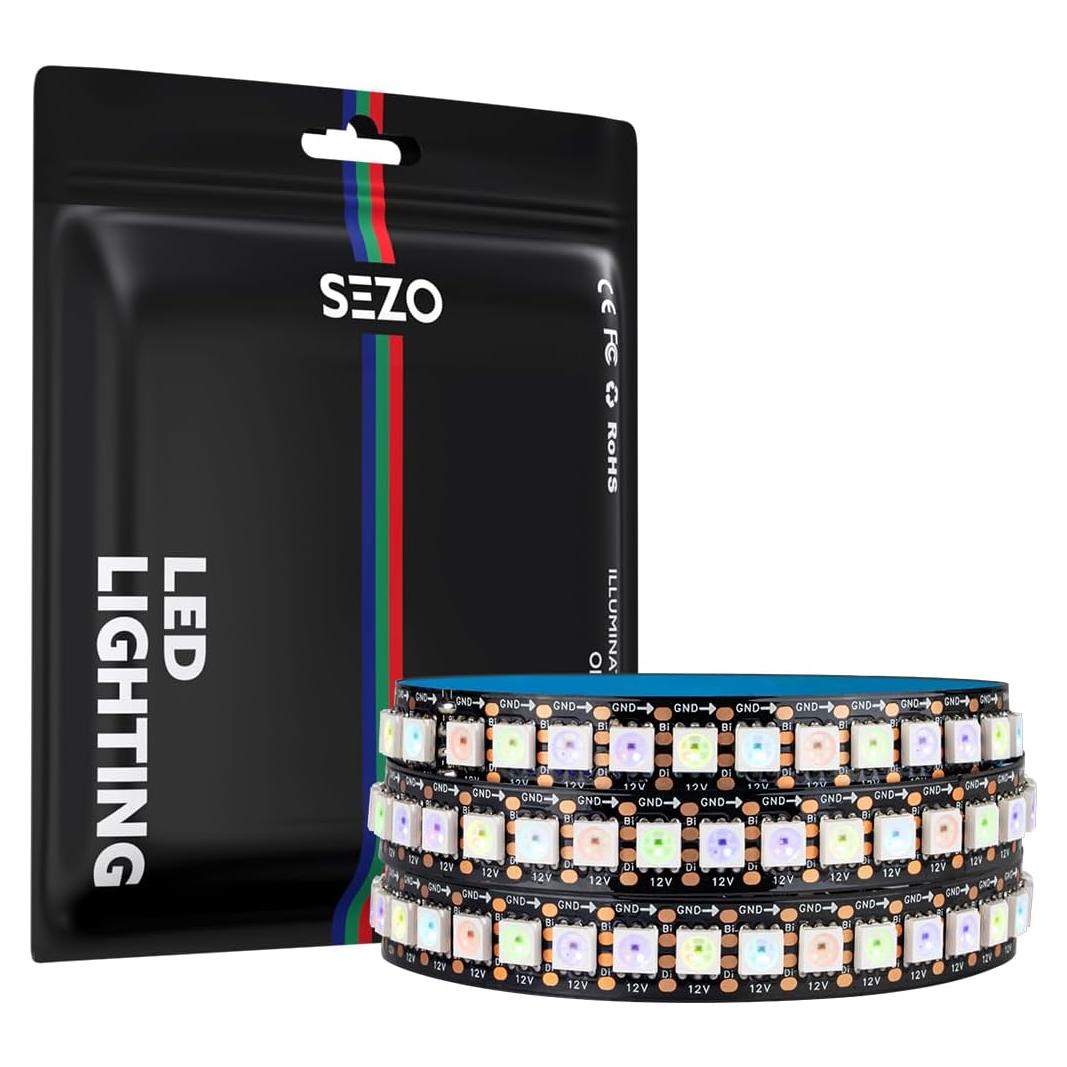 Tira LED RGB direccionable SEZO WS2815 1.0m 144 LEDs IP30