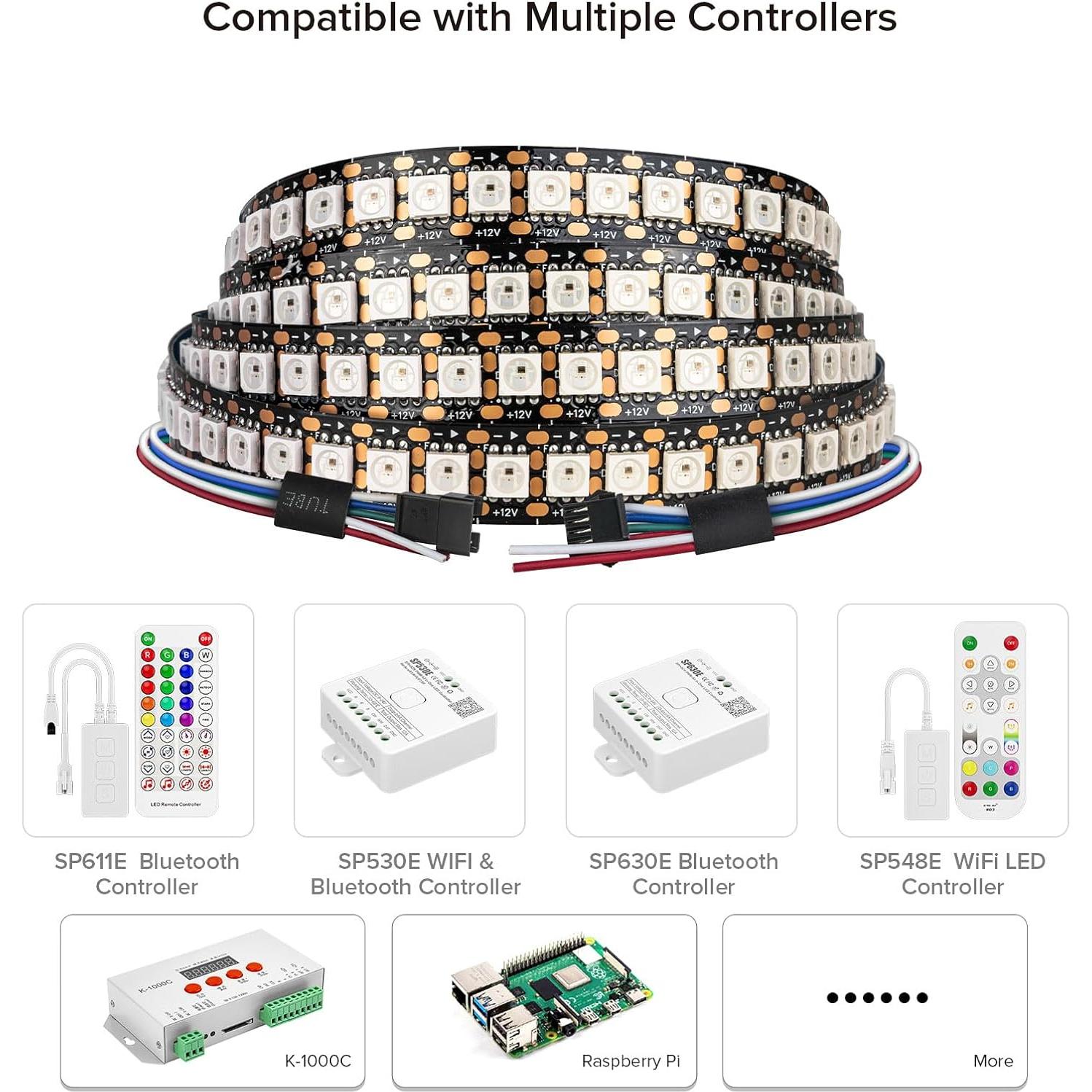 Tira LED RGB direccionable SEZO WS2815 1.0m 144 LEDs IP30