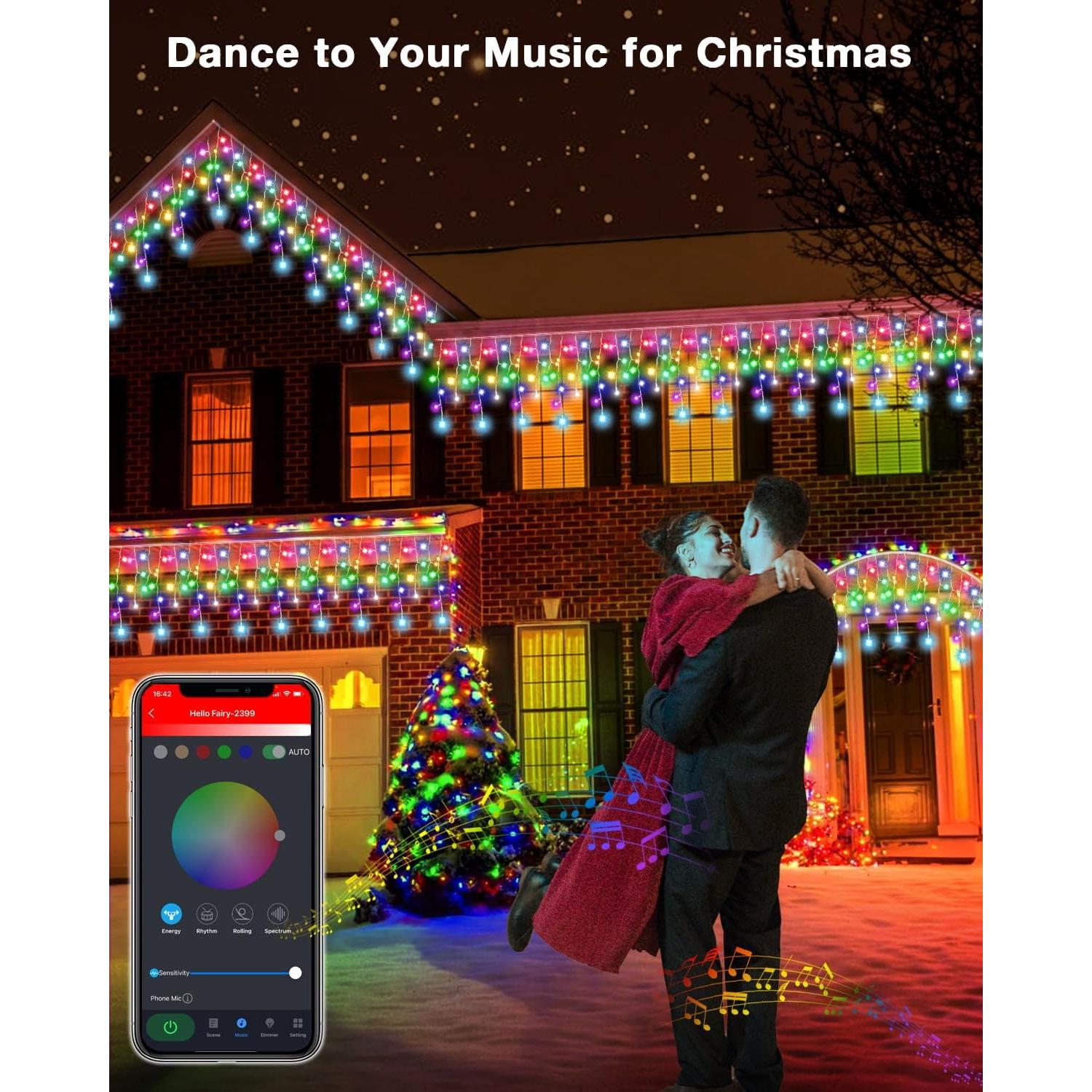 Luces de Carámbano Inteligentes 30m LED Hysiry con Control APP