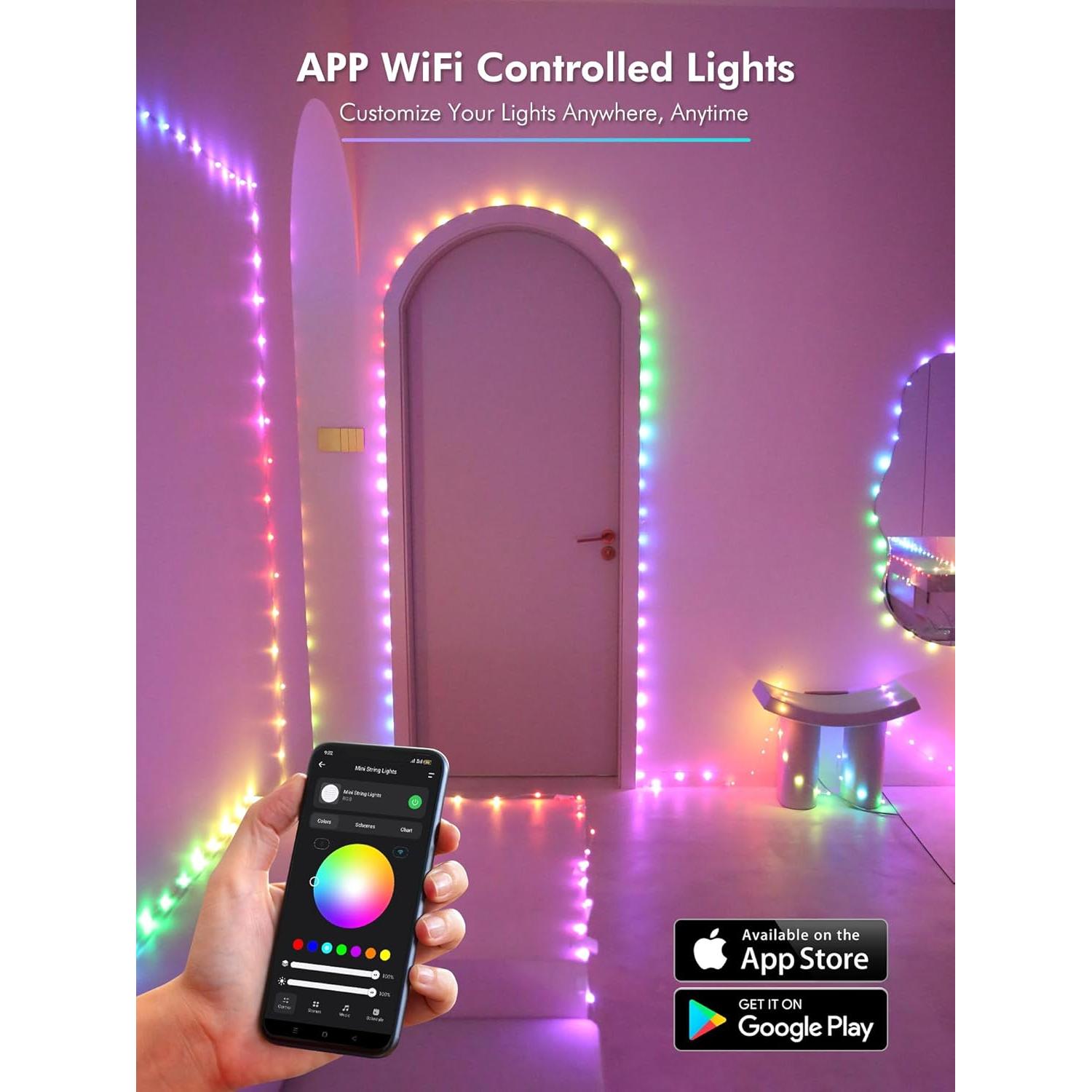 Luces de Hadas Inteligentes Brizled 20M 200 LED RGB Control App
