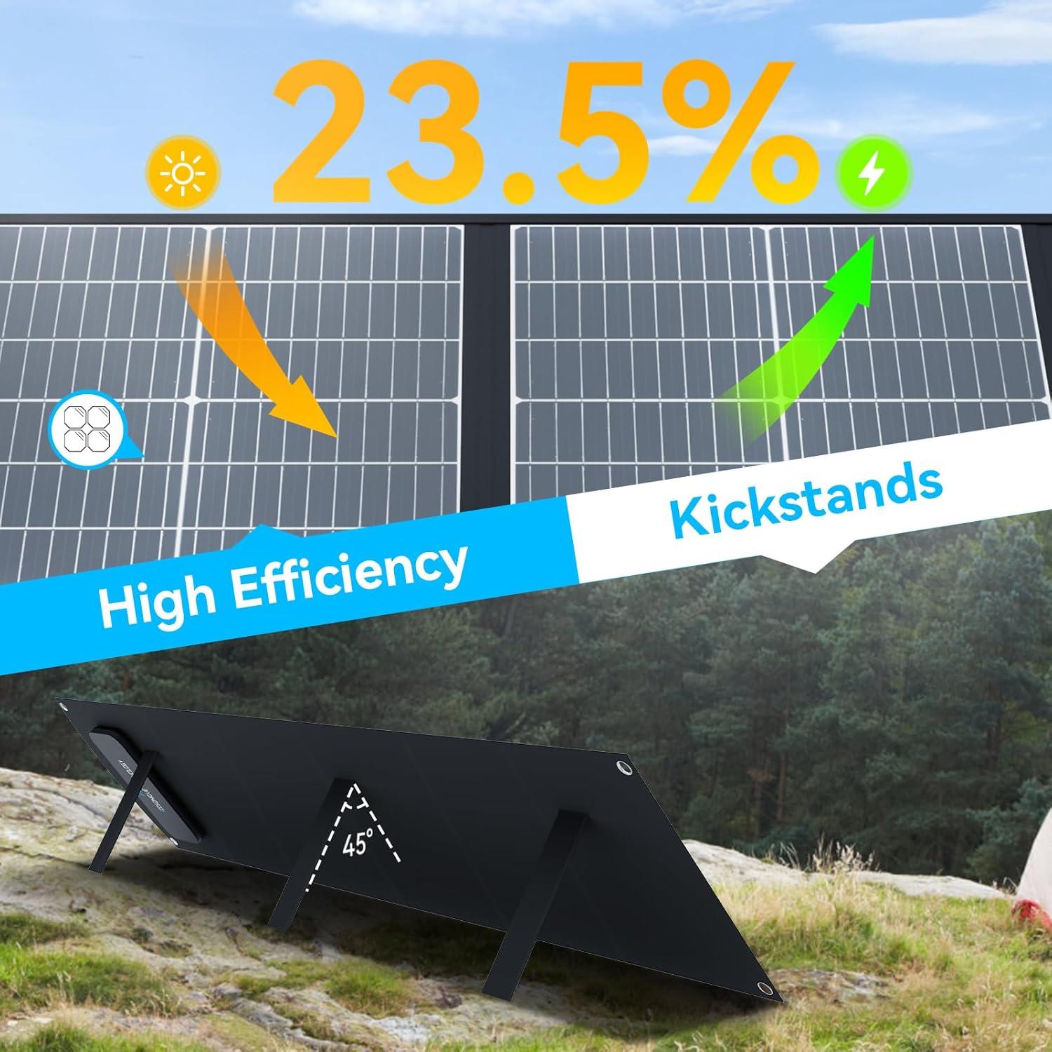 Panel Solar Portátil Ecosonique 200W Plegable y Ligero USB-C