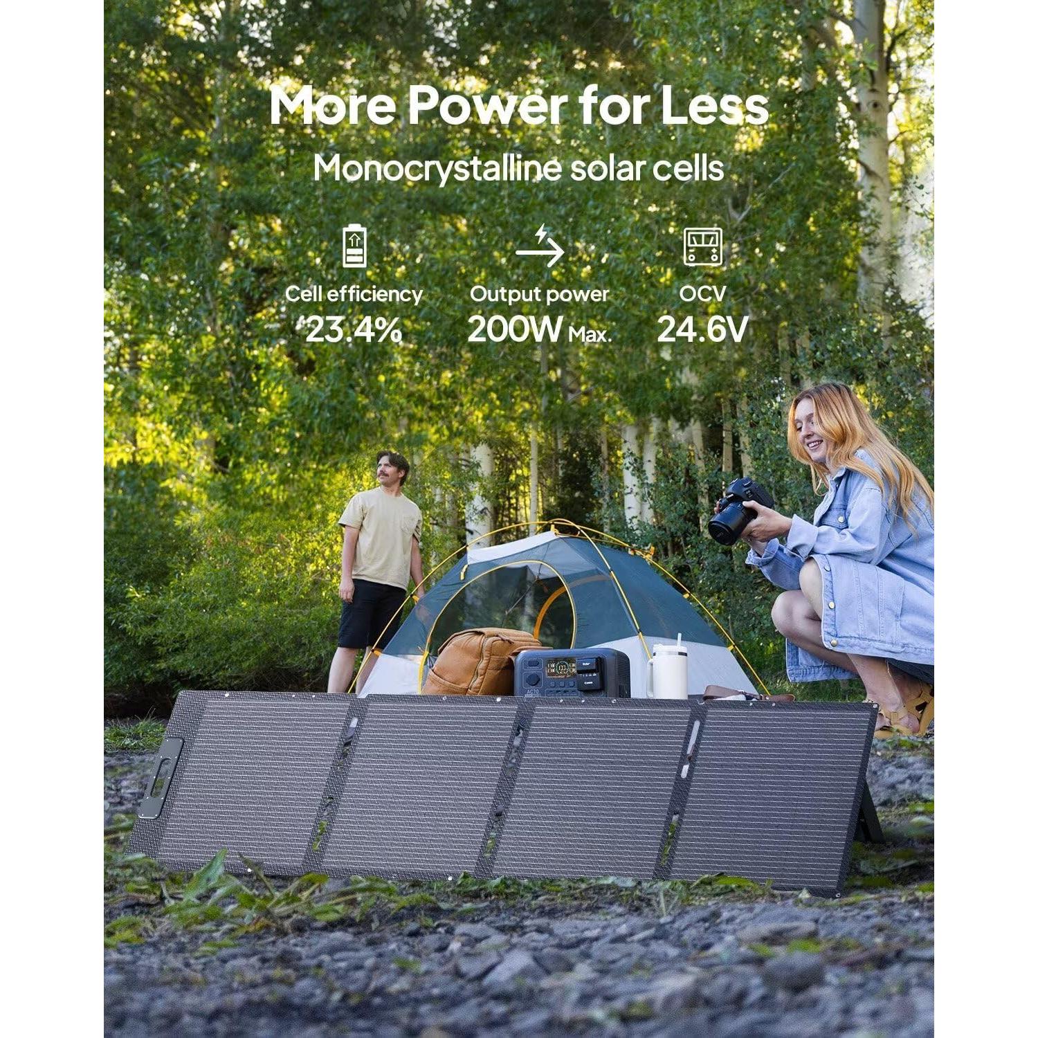 Panel Solar Plegable BLUETTI 200W para Generadores Portátiles