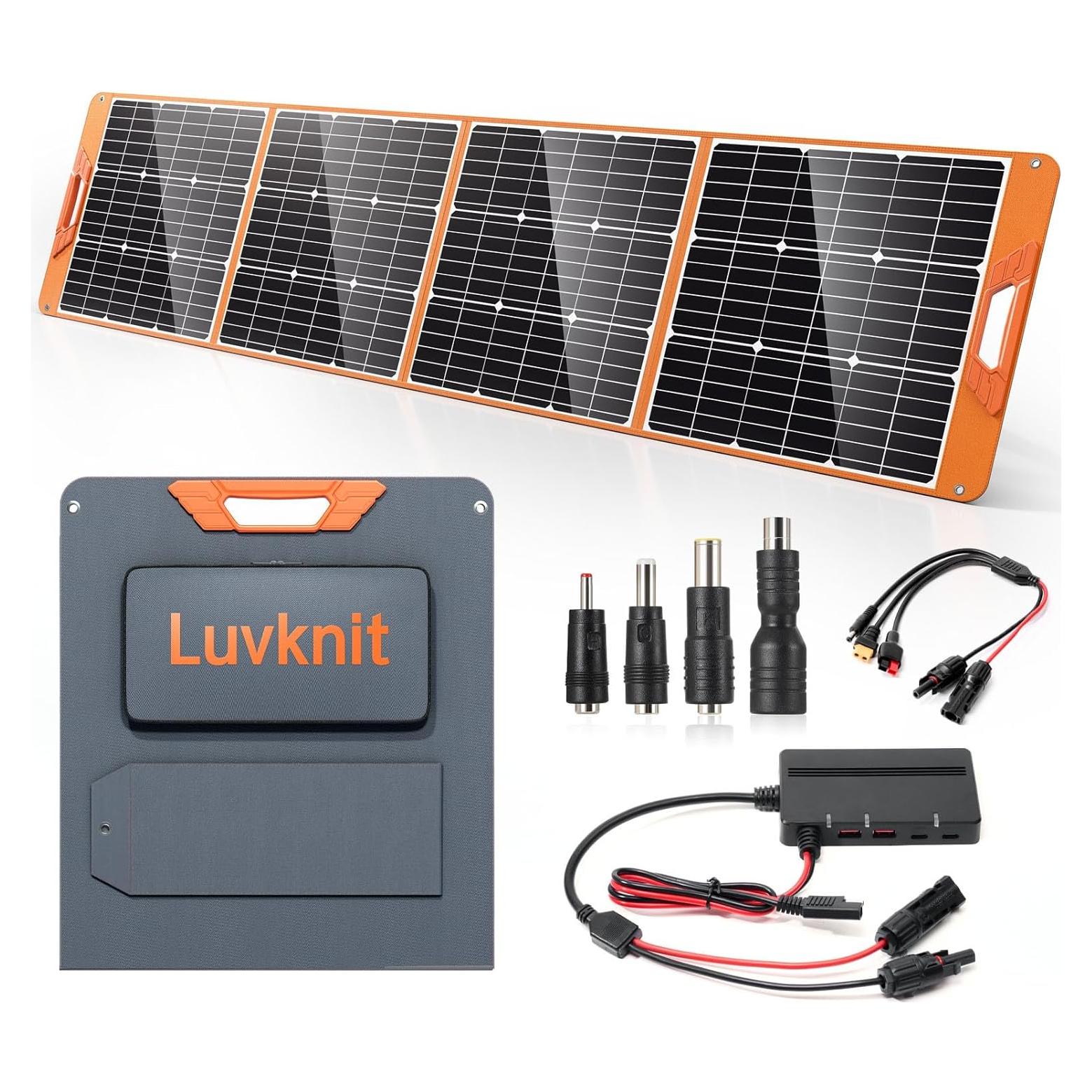 Panel Solar Plegable Luvknit 200W Monocristalino IP65