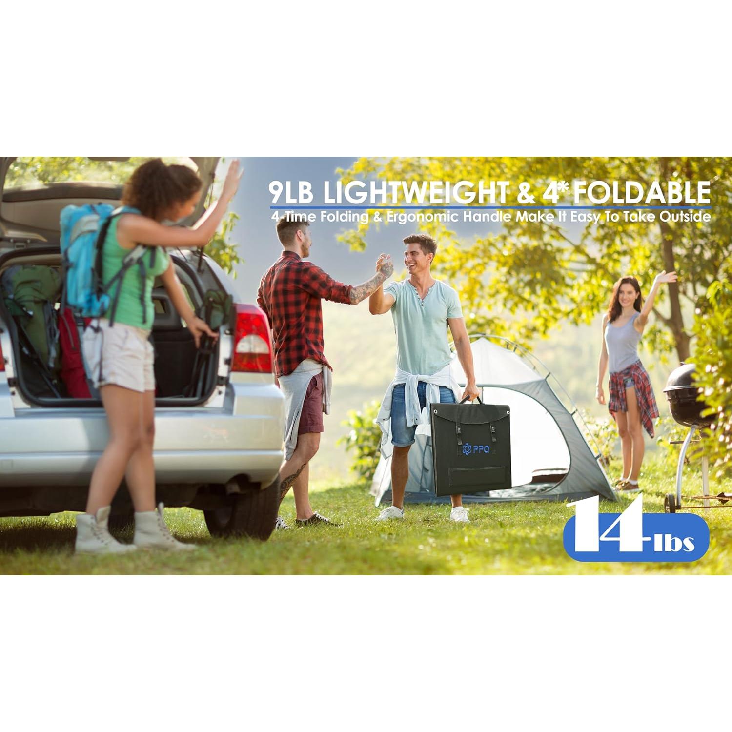 Panel Solar Portátil PPQ 200W 18V/12A Plegable IP67