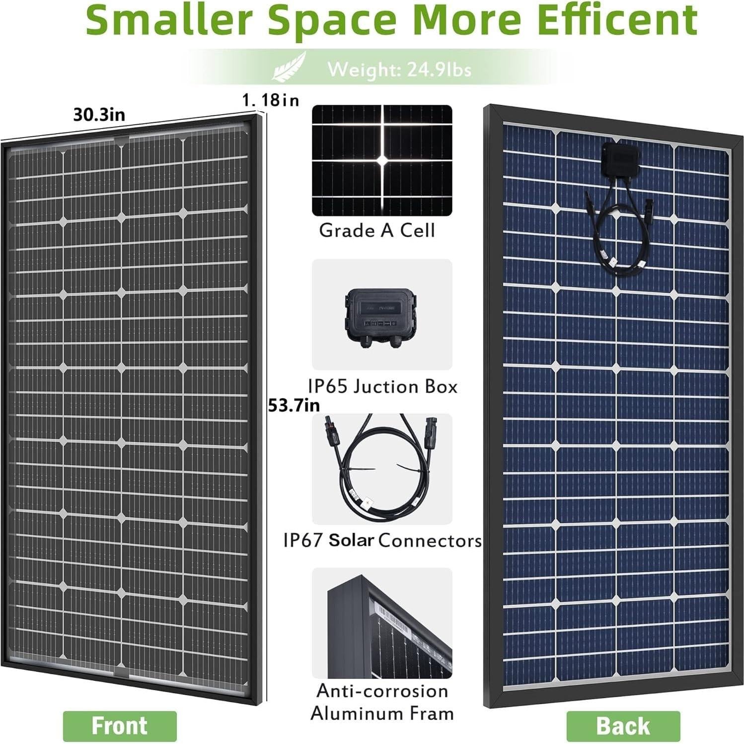 Panel Solar Bifacial 200W JJN 12V Alta Eficiencia 10BB