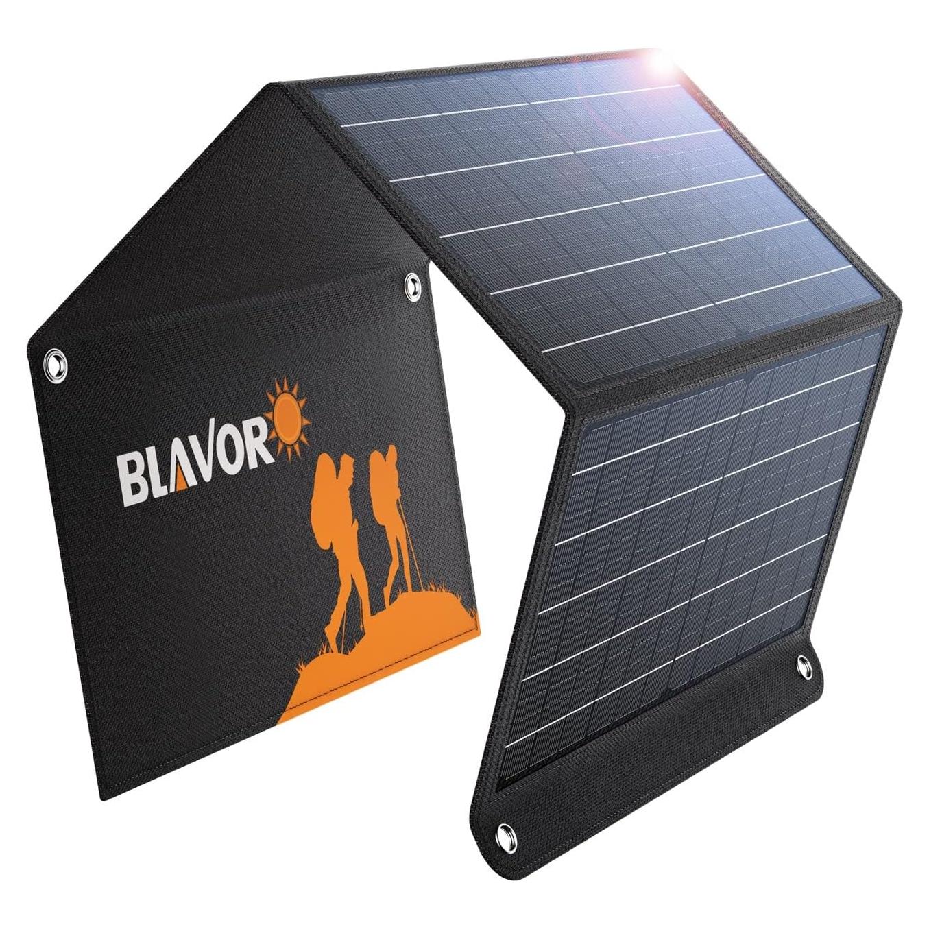 Cargador Solar BLAVOR 30W Plegable USB-C QC3.0 Impermeable
