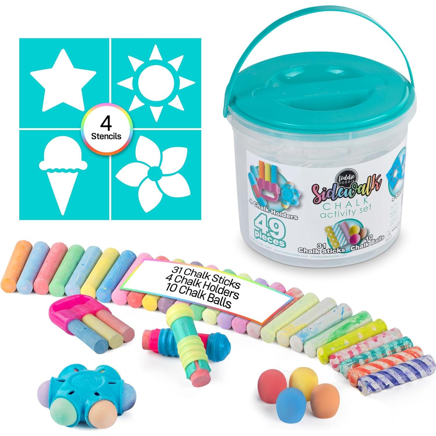 Set de Tiza al Aire Libre Loddie Doddie 49 Piezas Multicolor