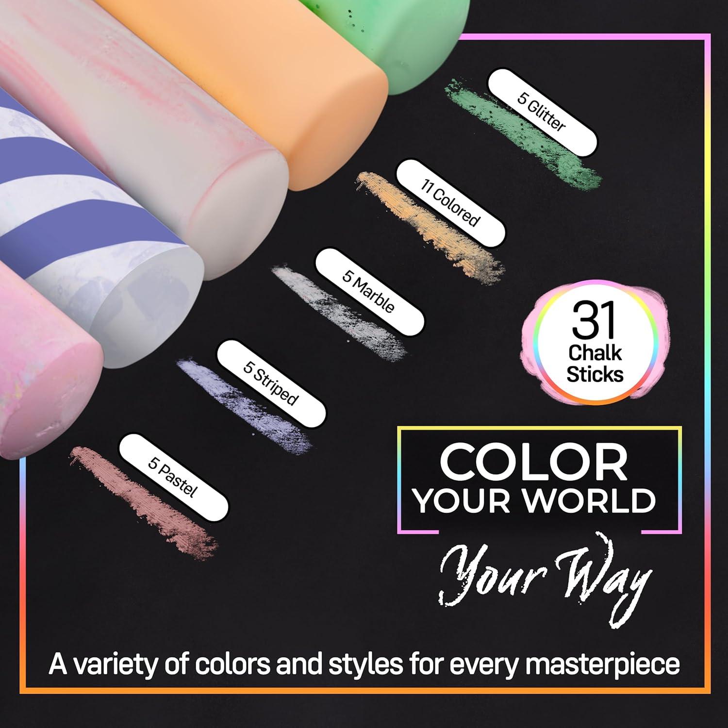 Set de Tiza al Aire Libre Loddie Doddie 49 Piezas Multicolor