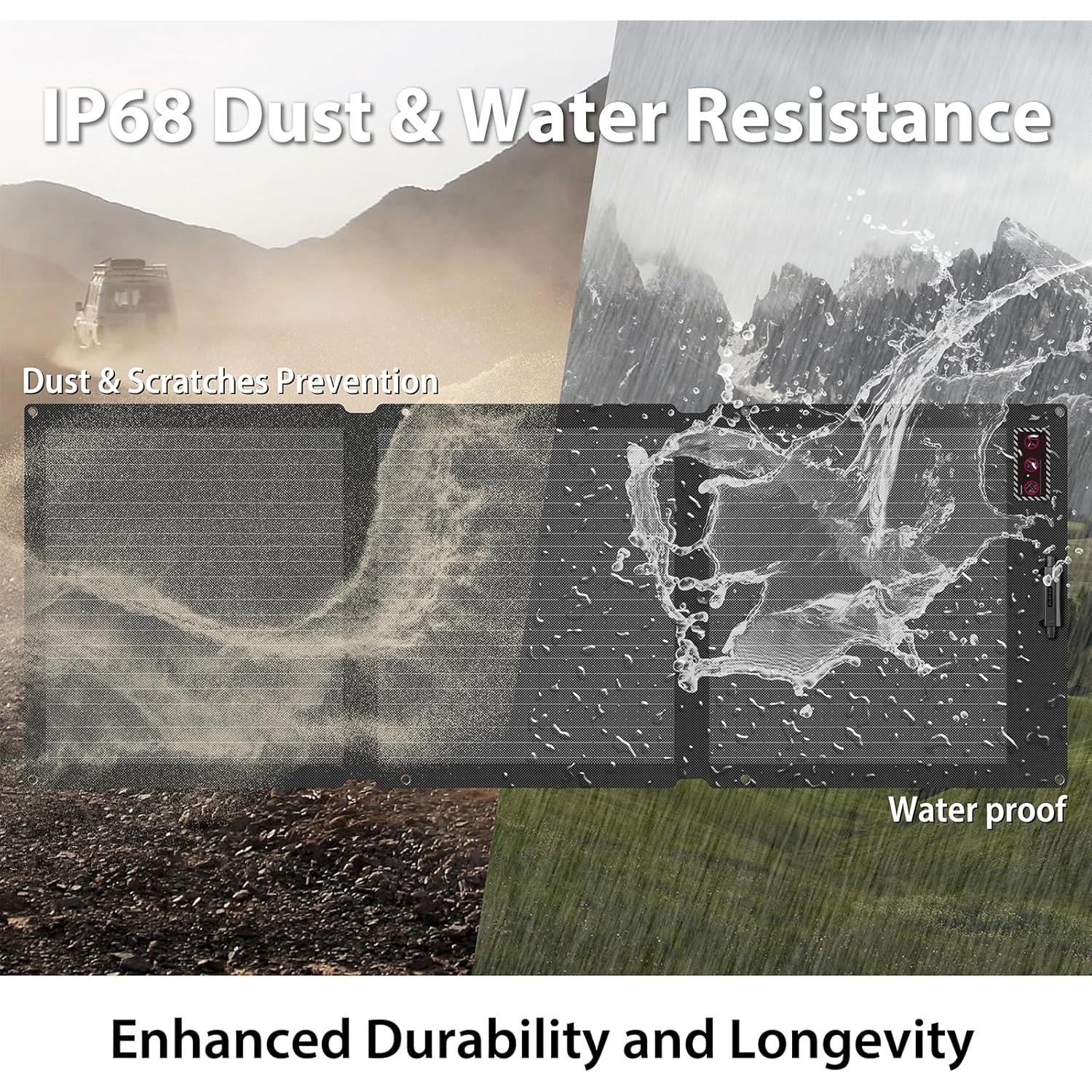 Panel Solar Plegable Voominhtec 200W Alta Eficiencia IP68