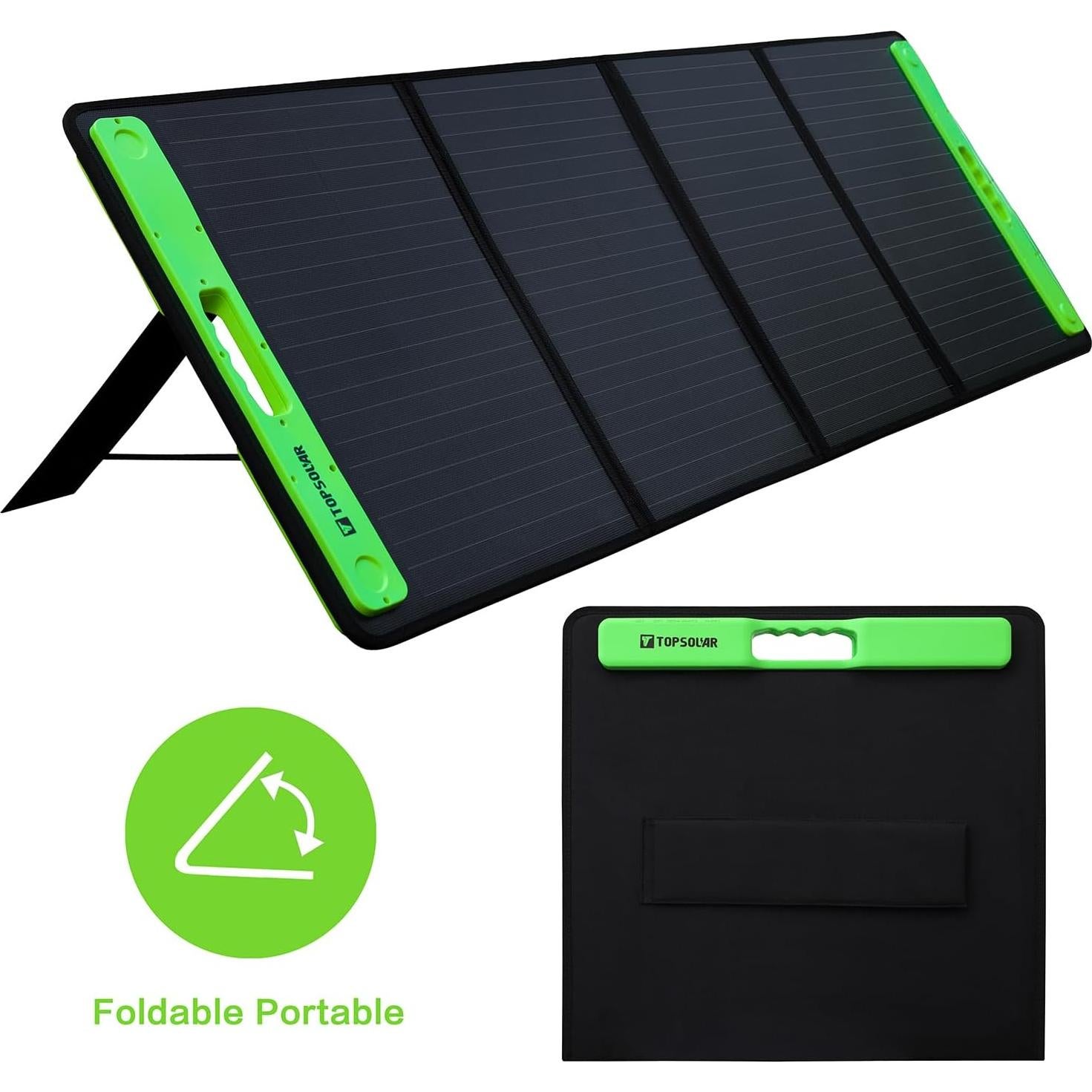 Panel Solar Plegable Topsolar 200W Carga Rápida USB 12V