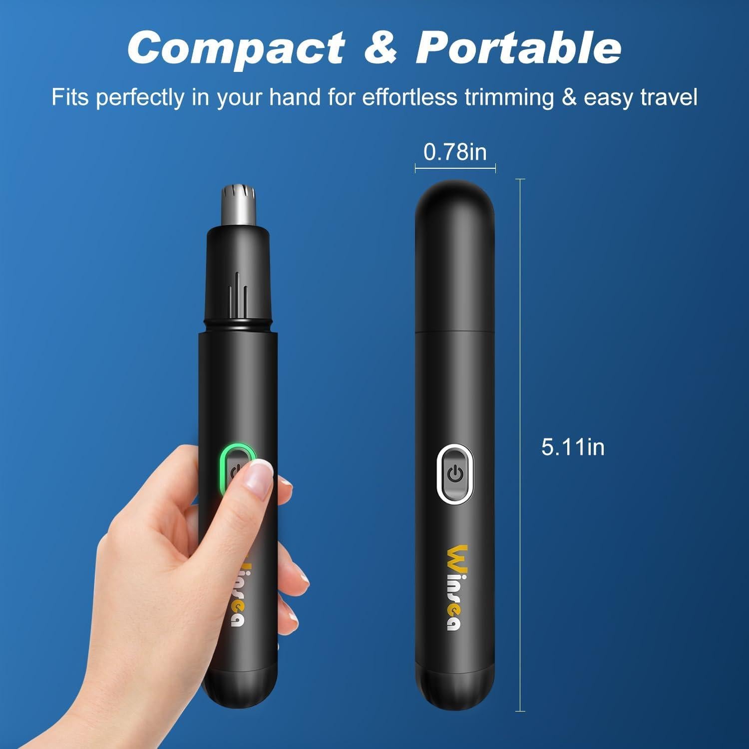 Recortador de Vello Nasal Winsea - Eléctrico 360° Impermeable