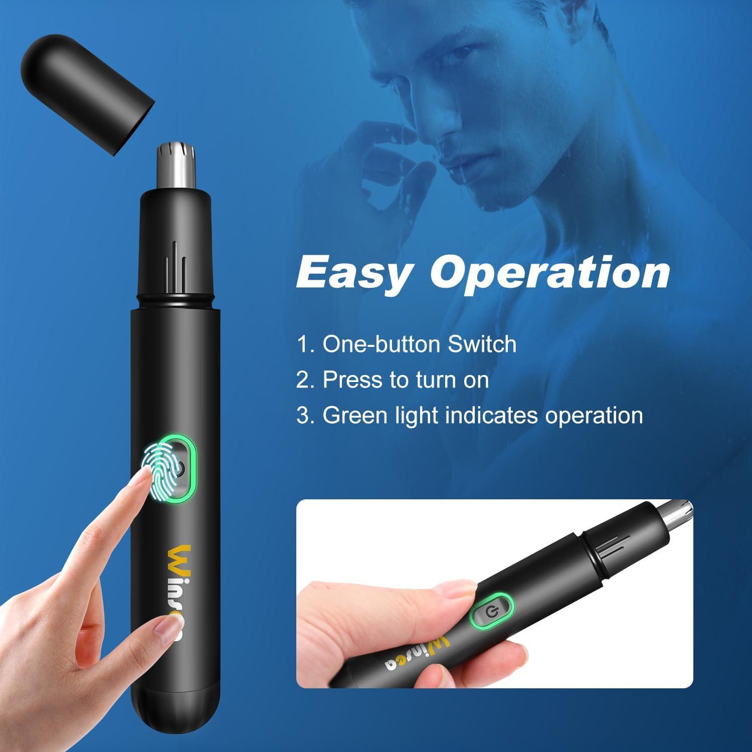 Recortador de Vello Nasal Winsea - Eléctrico 360° Impermeable