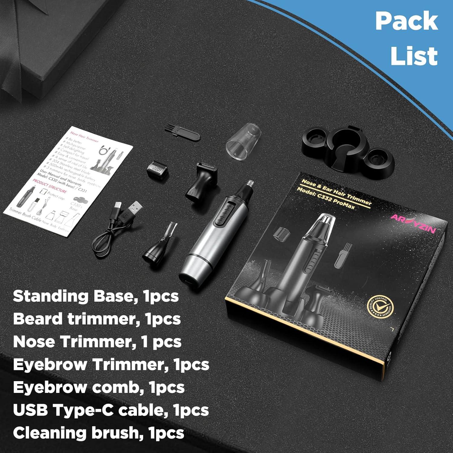 Recortador de Vello Nasal AREYZIN C332 ProMax Recargable IPX7