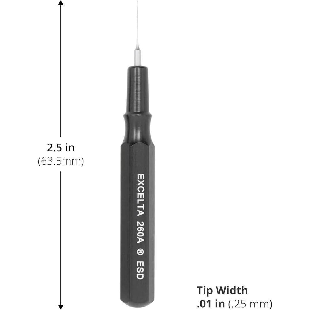 Espátula Mini Excelta 260A-ESD, Aluminio Conductivo, 6.35 cm