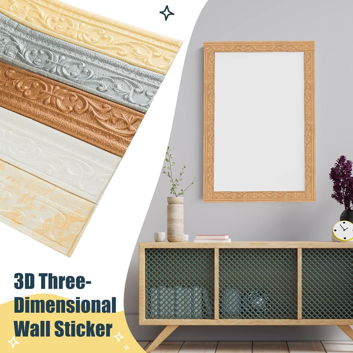 Moldura de Espuma Flexible Glavatrix 460 cm Dorado 3D Autoadhesiva